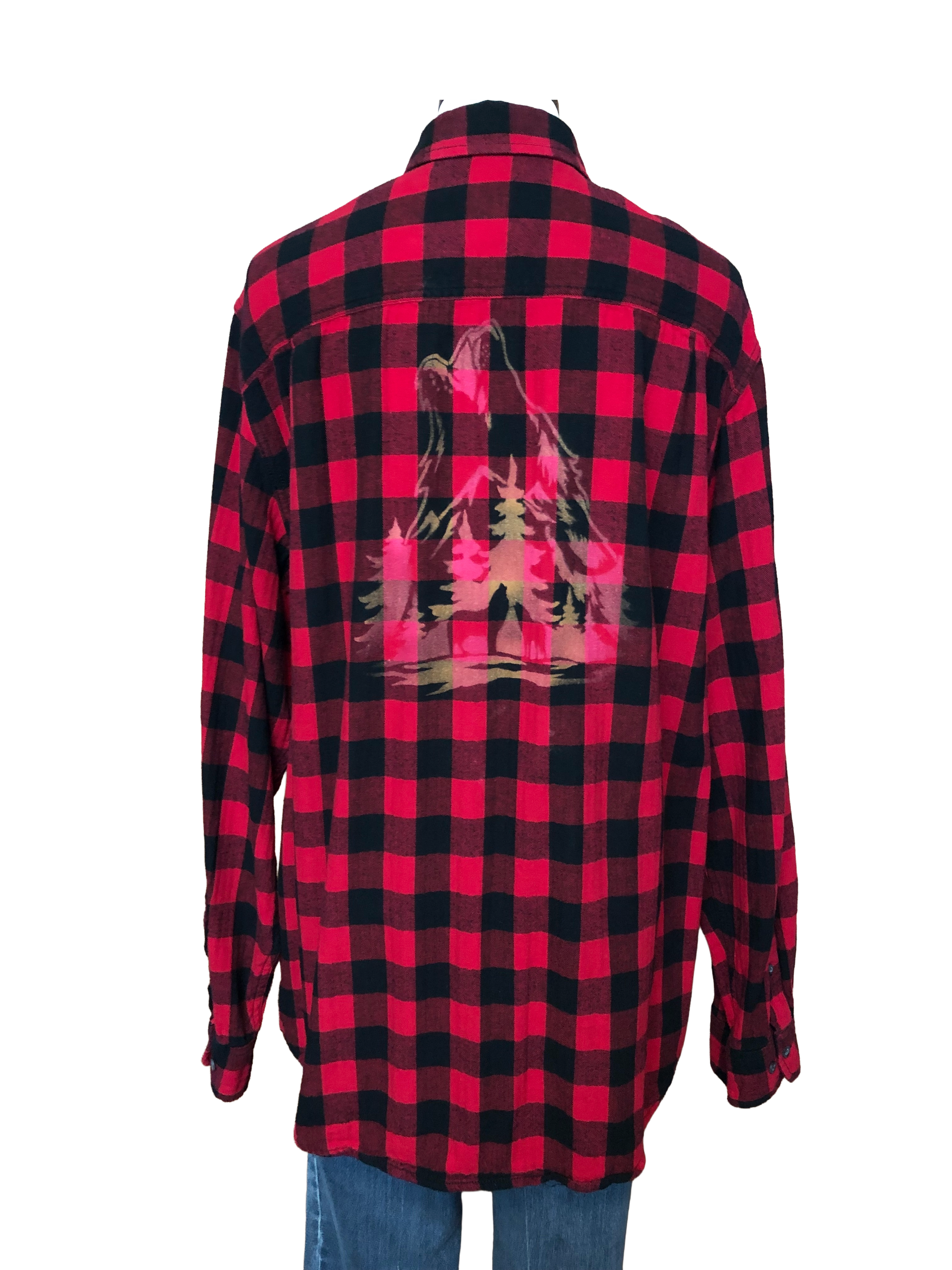 Wolf Scene Flannel - Mens 2XL Tall