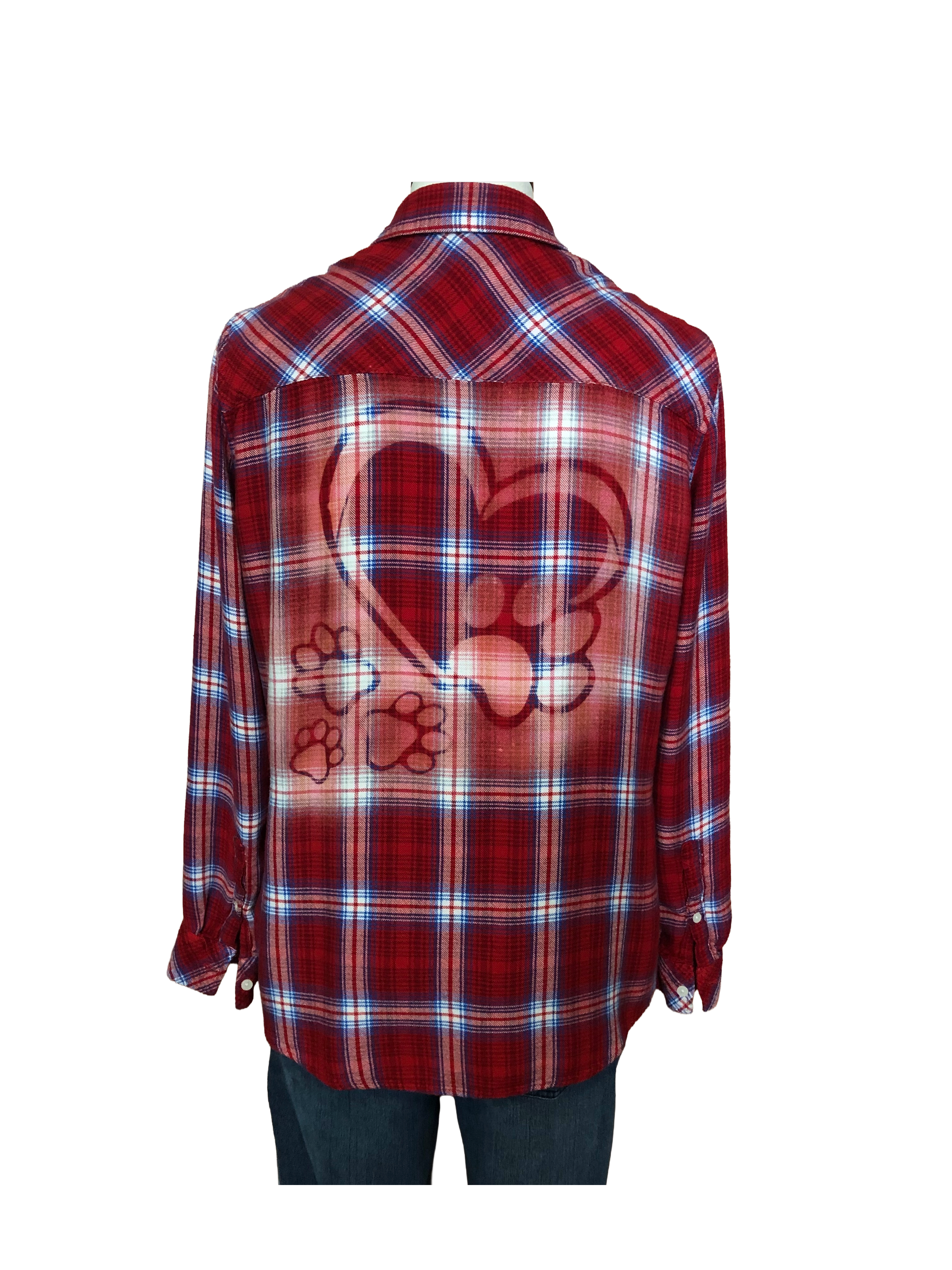 Paw Print Flannel - Womens Large