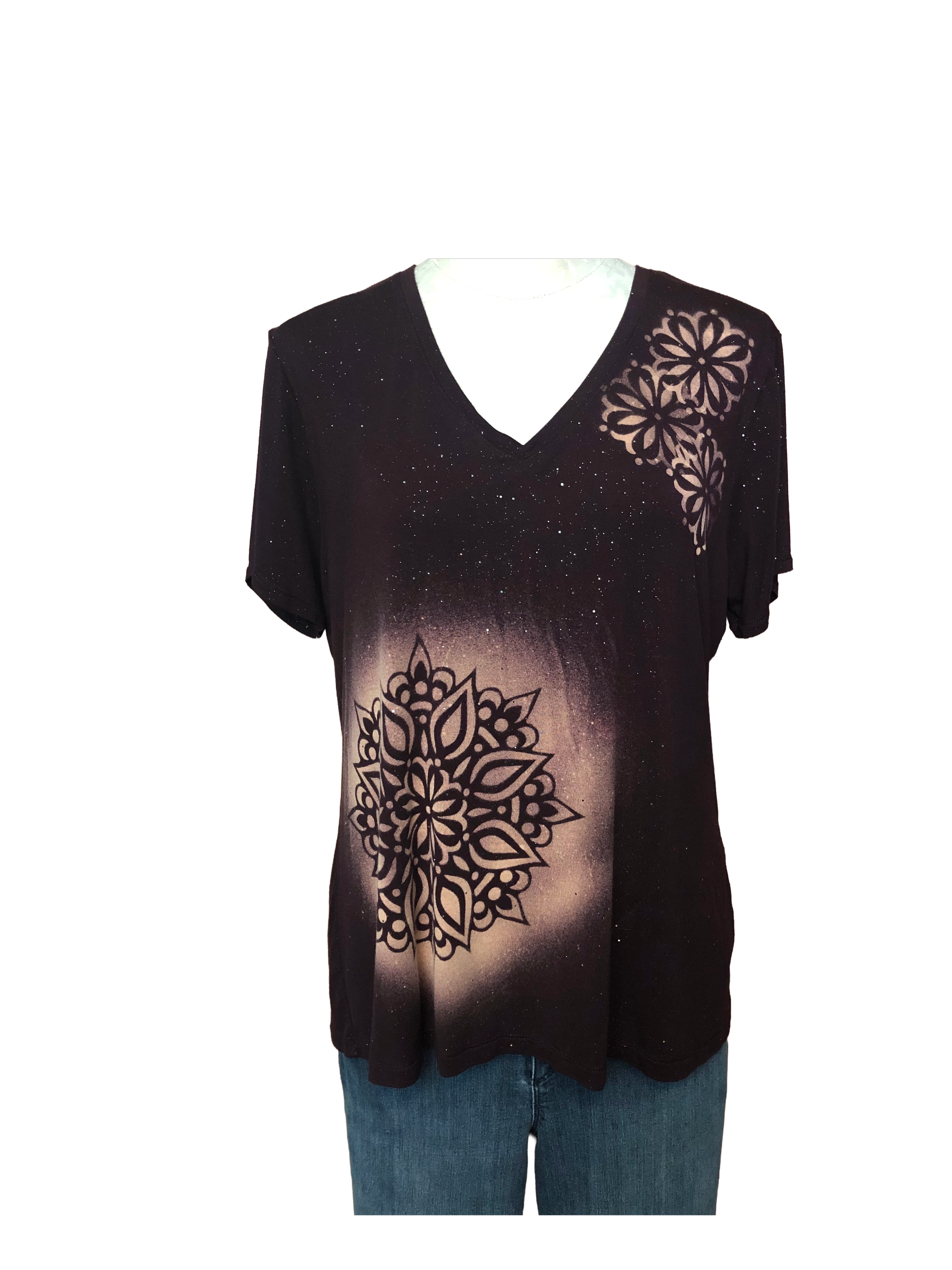 Short Sleeve Flower Top - Womens XL