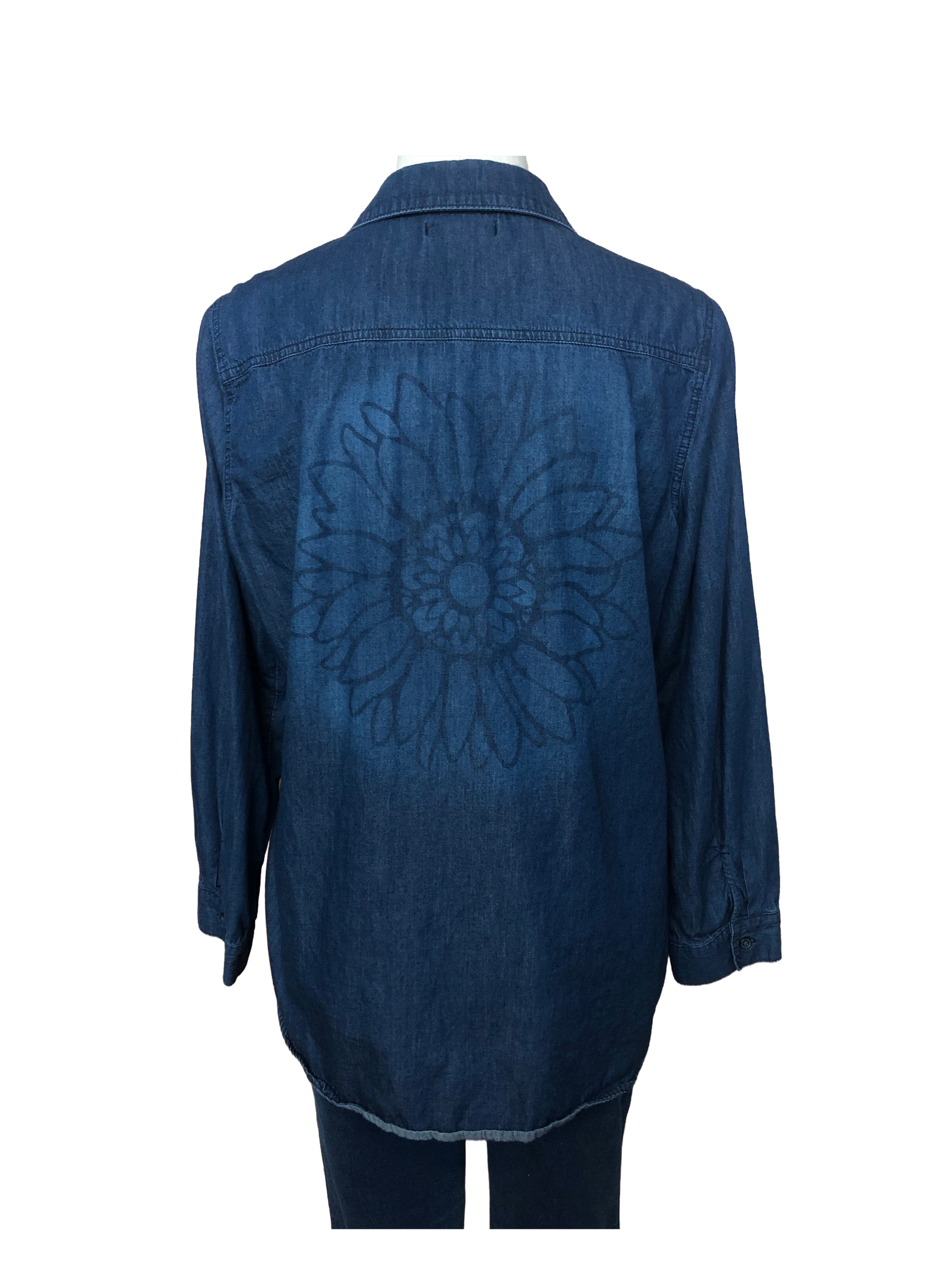 Denim Sunflower Shirt - Womens L