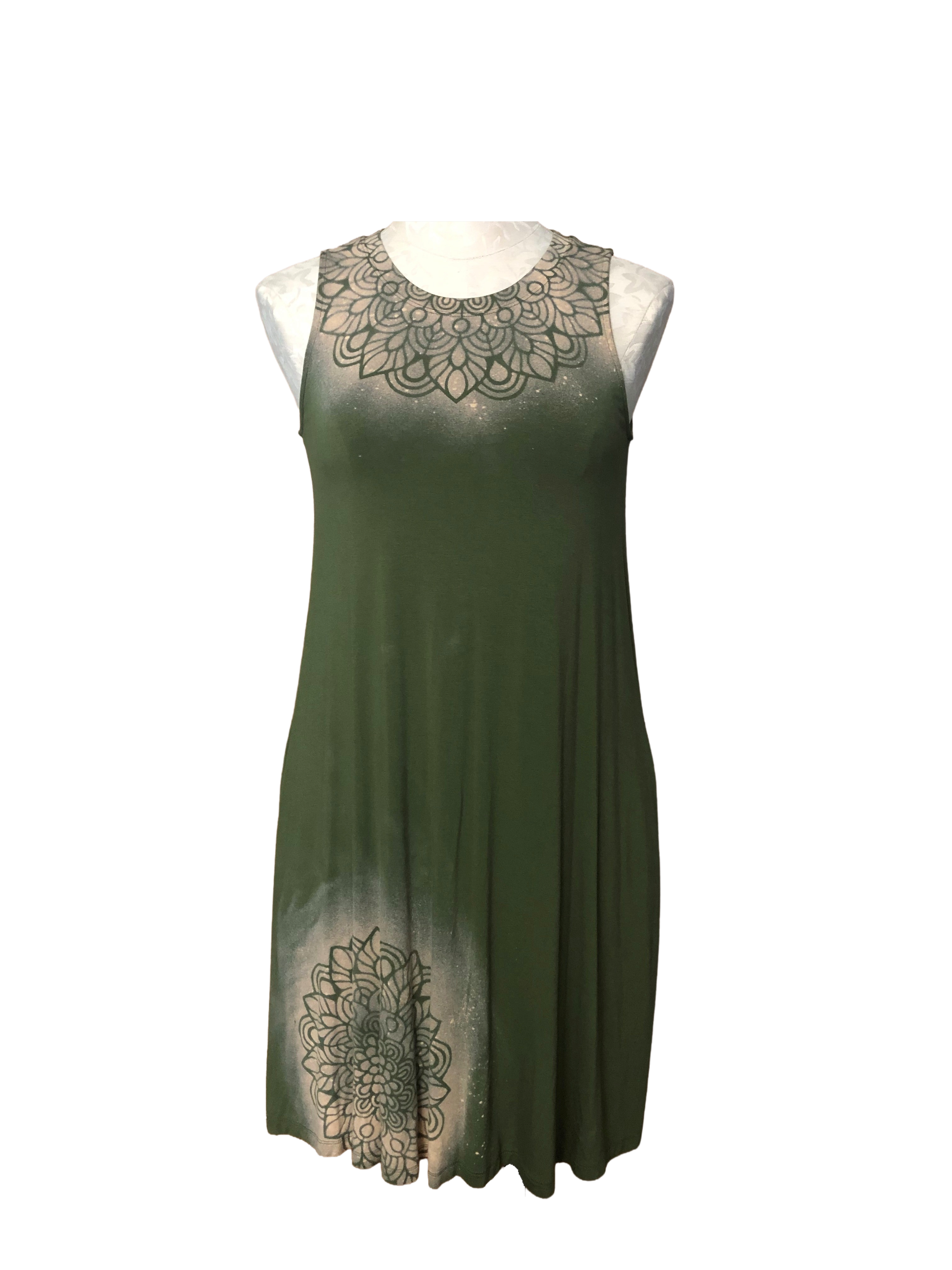 Dress - Bleach Distressed Floral Design - Womens S