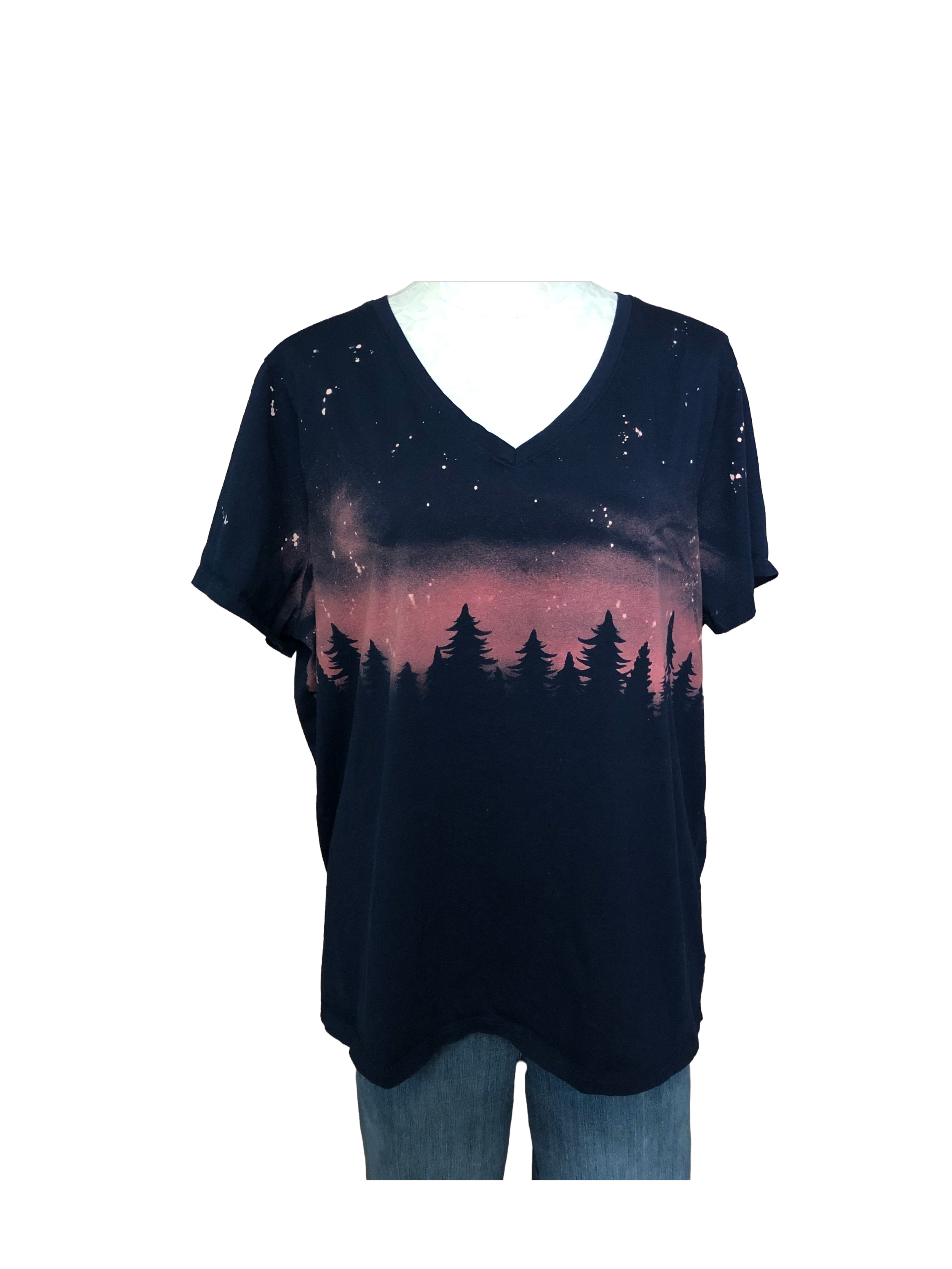 Starry Night Tree Short Sleeve Top - Womens XXXL