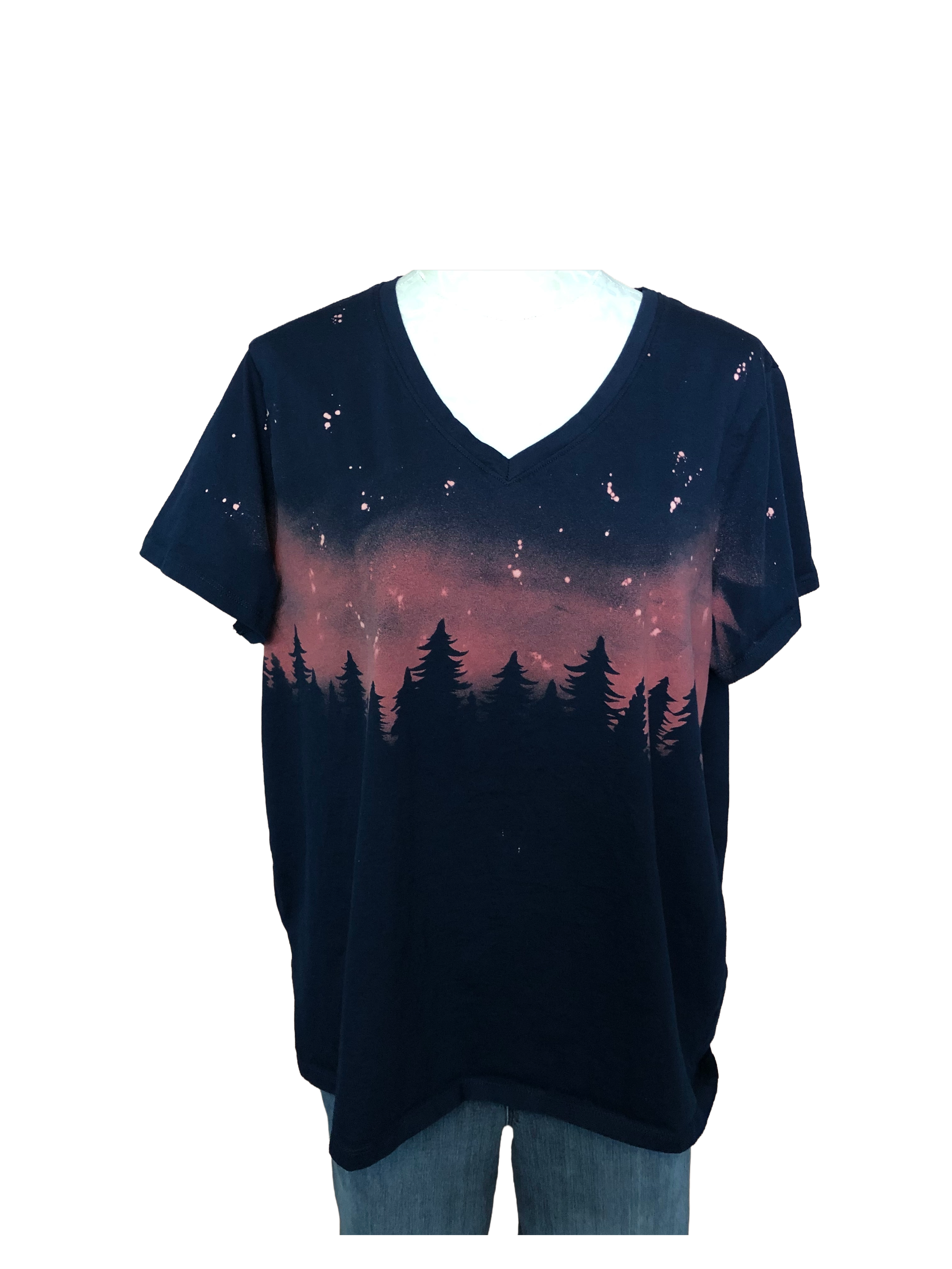 Starry Night Tree Short Sleeve Top - Womens XXL