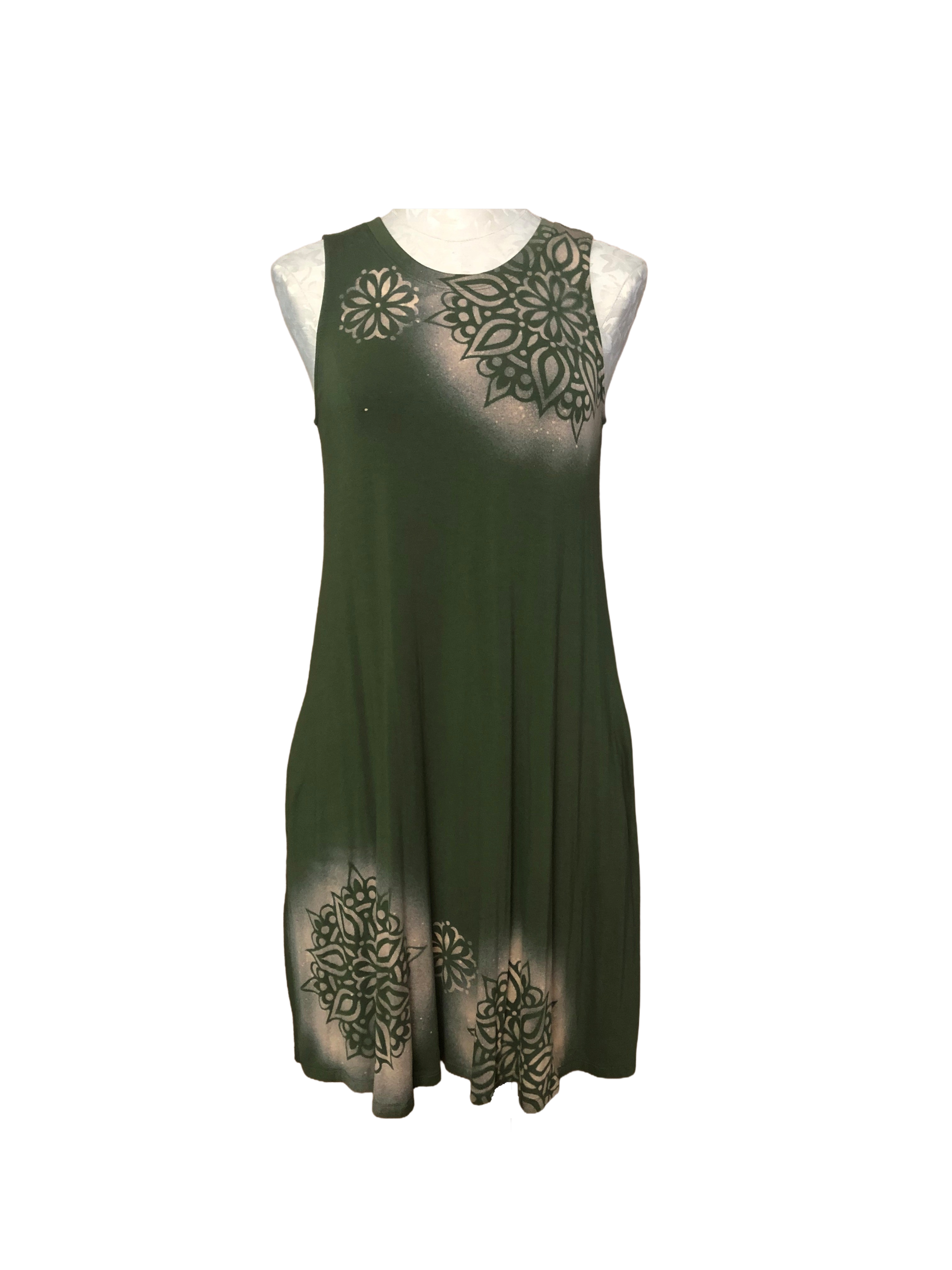 Dress - Bleach Distressed Floral Design - Womens M