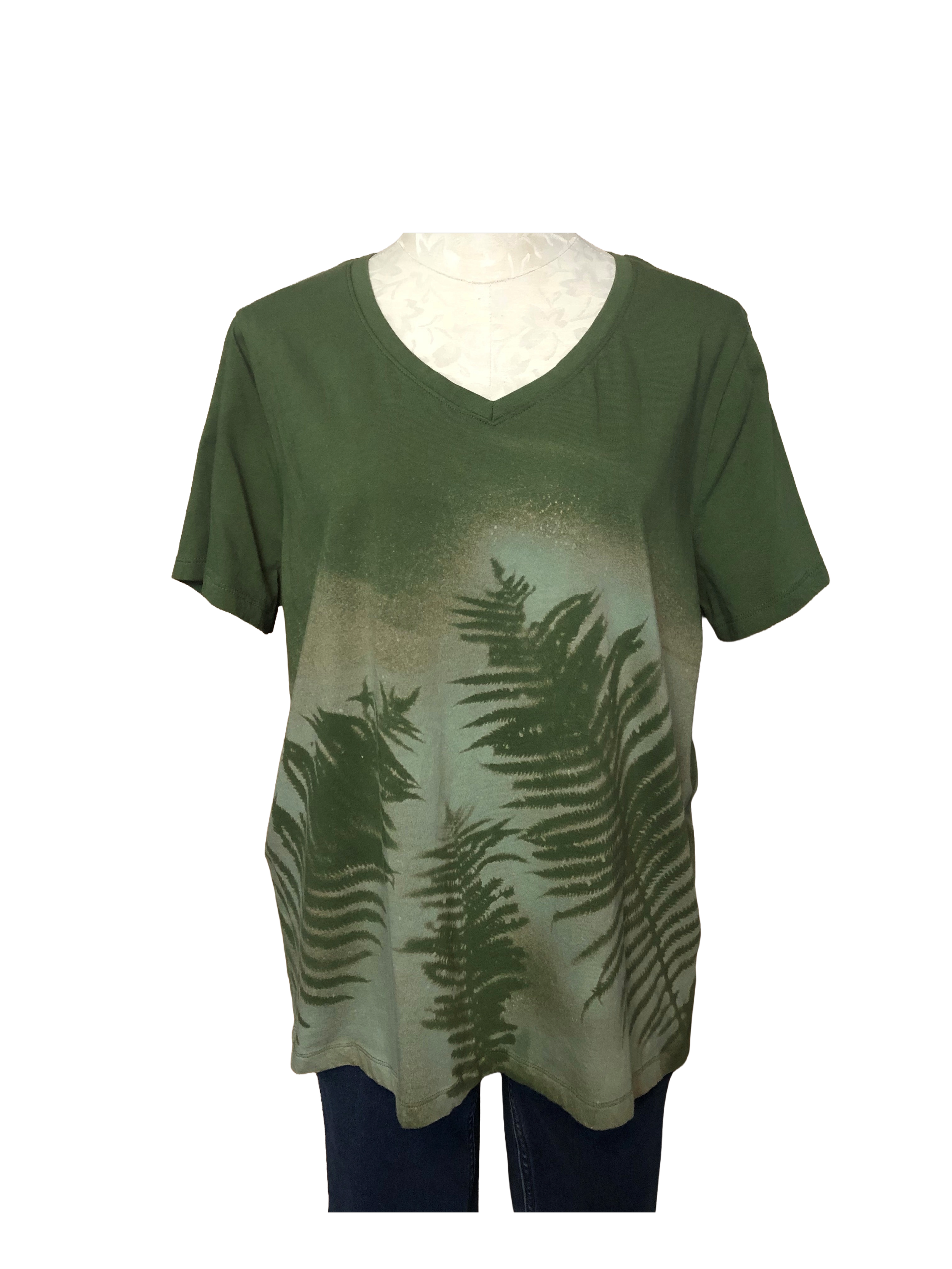 Fern Leaf Short Sleeve Top - Womens XXL