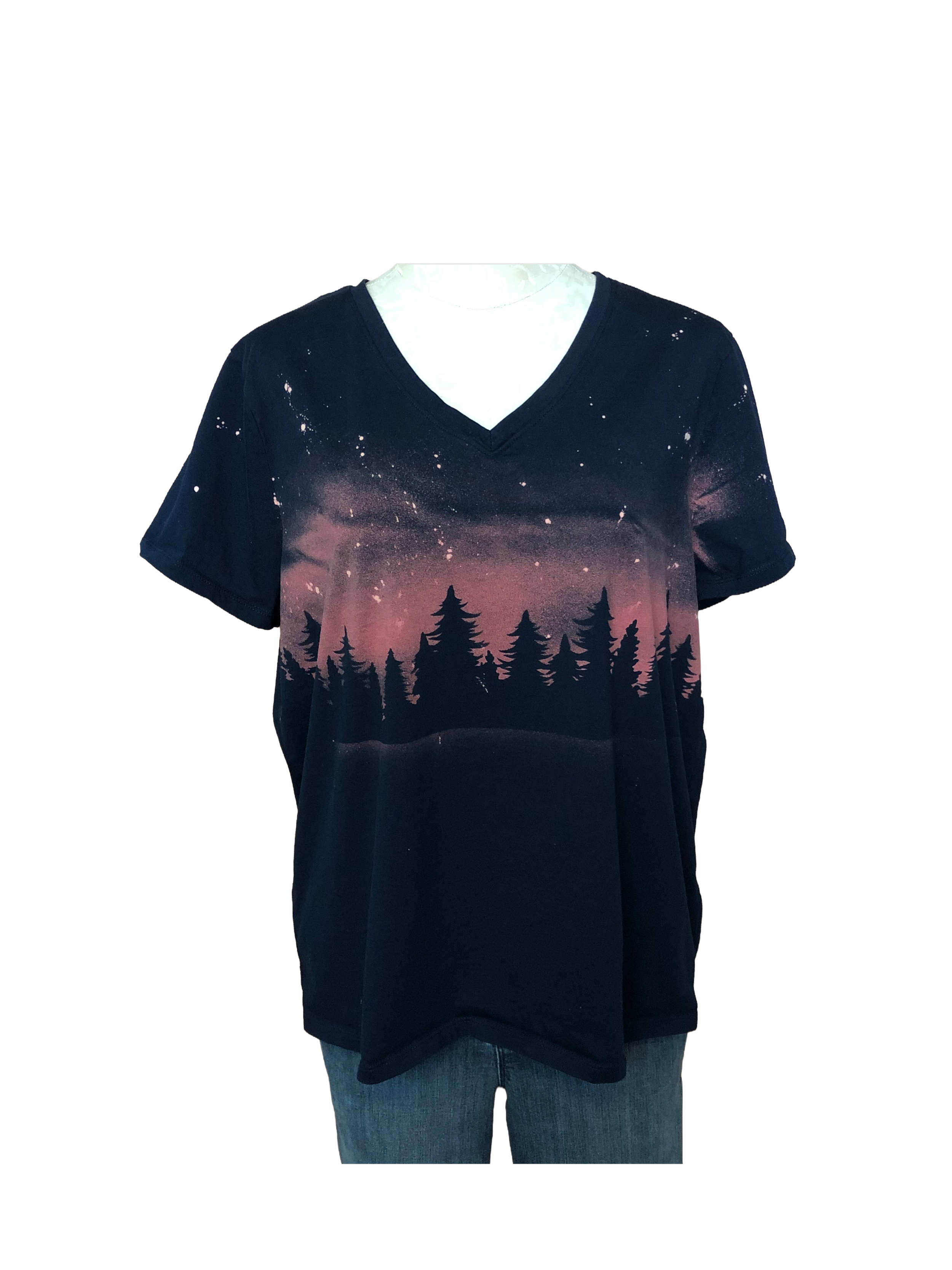Starry Night Tree Short Sleeve Top - Womens XL