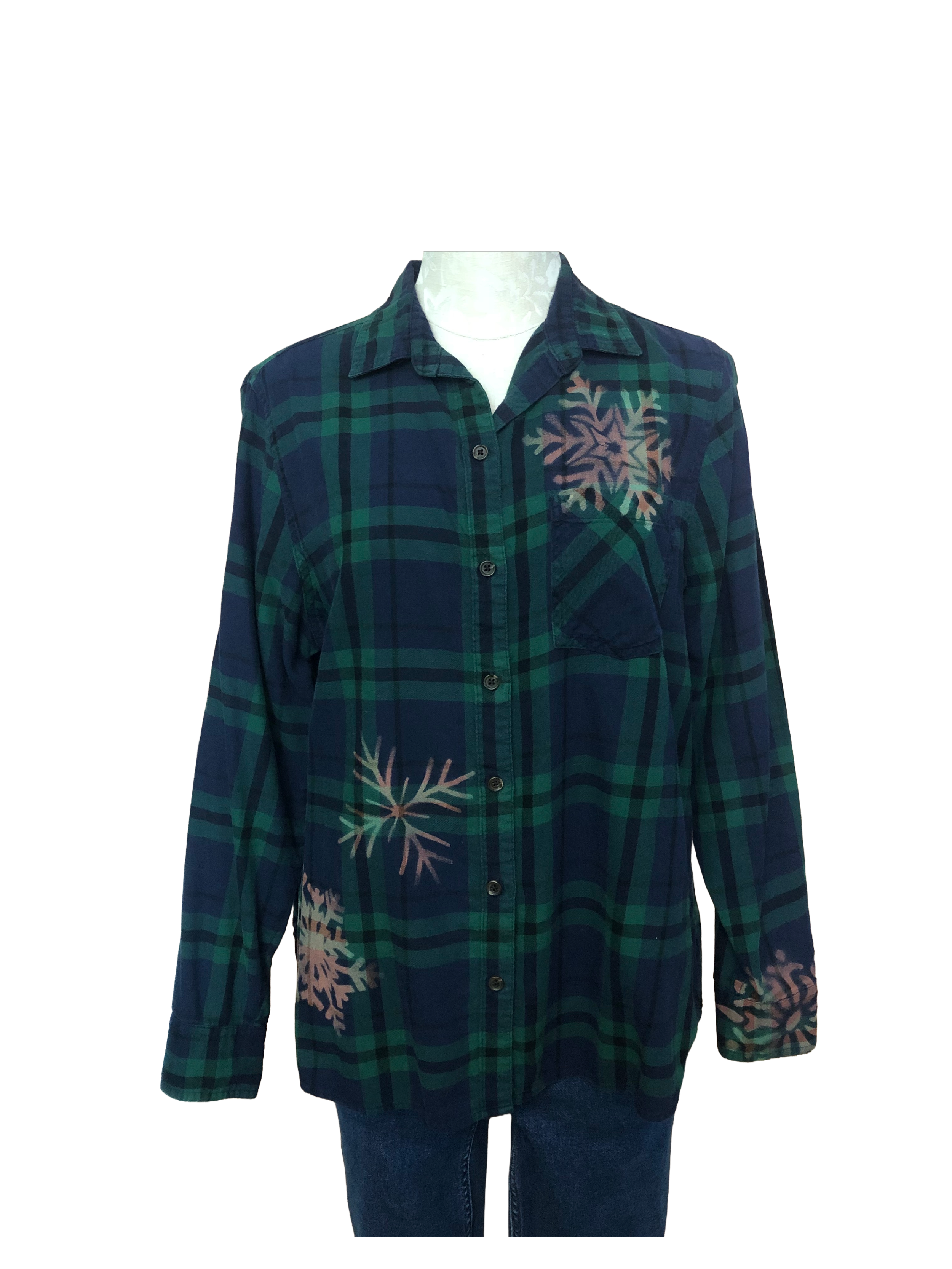 Snowflake Flannel - Womens L