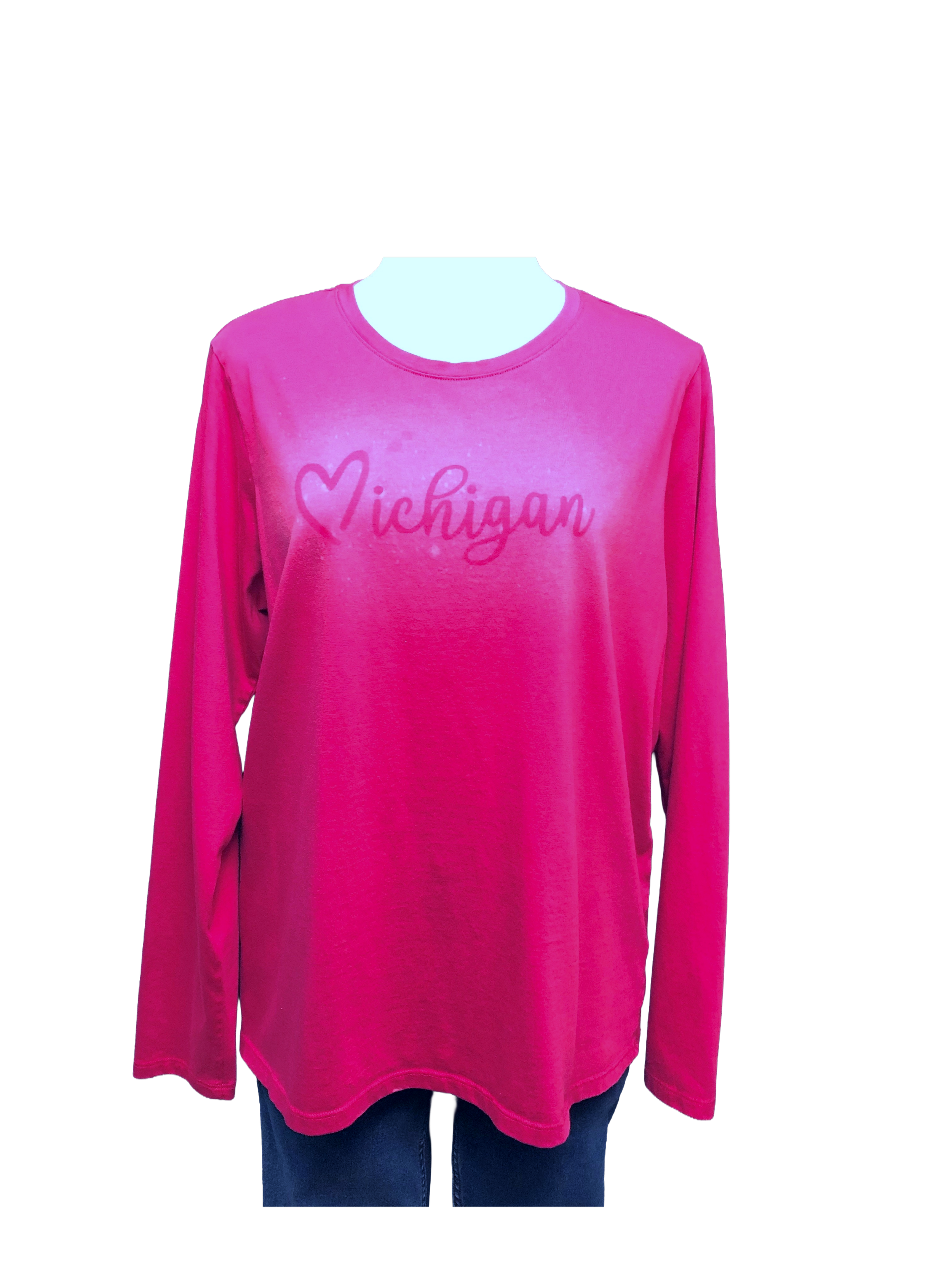 Michigan word Long Sleeve Womens Large A865SH.png