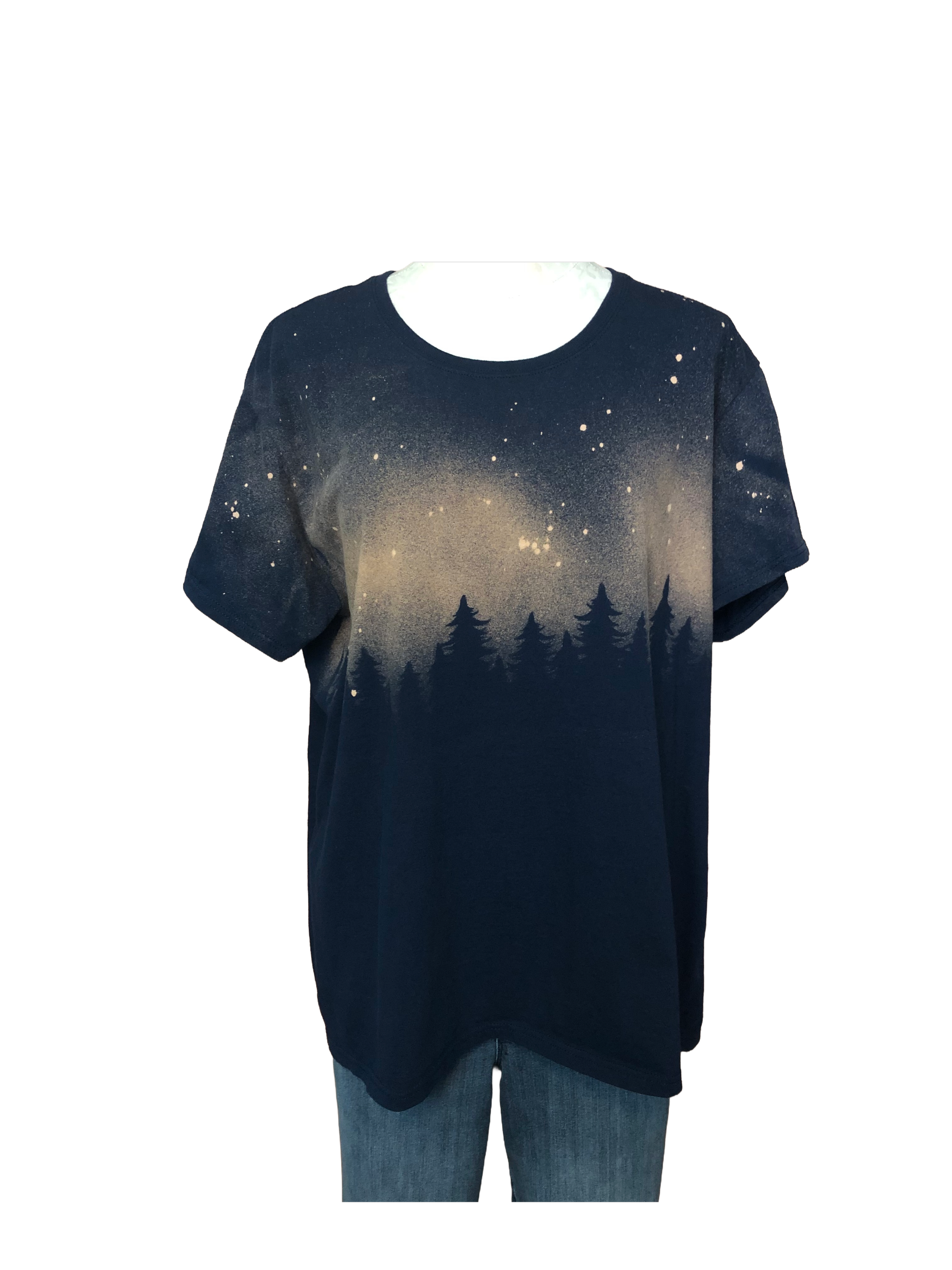 Starry Night Tree Short Sleeve Top - Womens 3XL