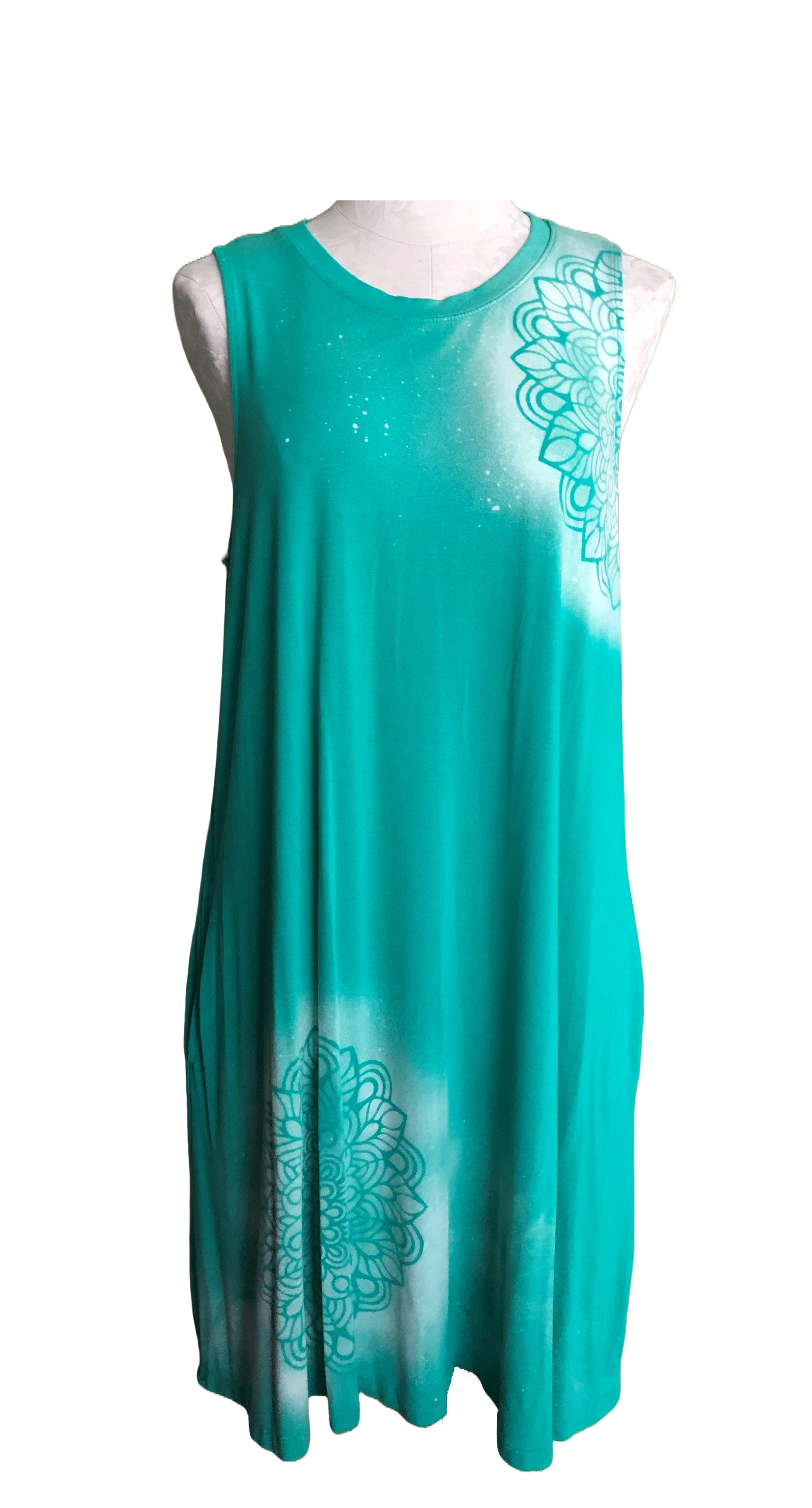 Dress - Bleach Distressed Floral Design - Womens XL