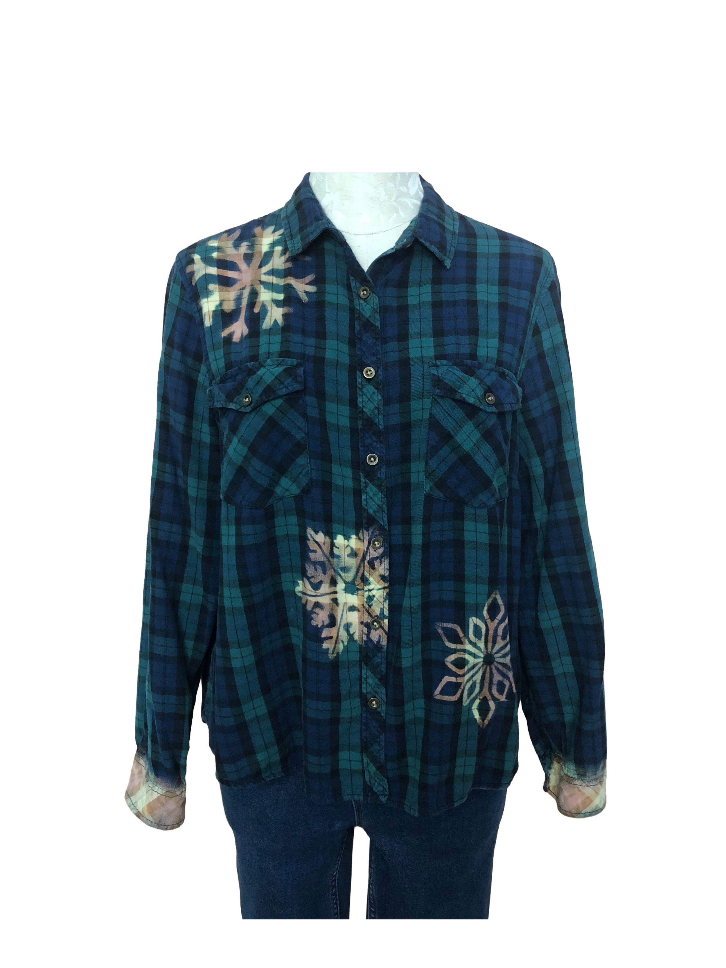 Snowflake Flannel - Womens 1X