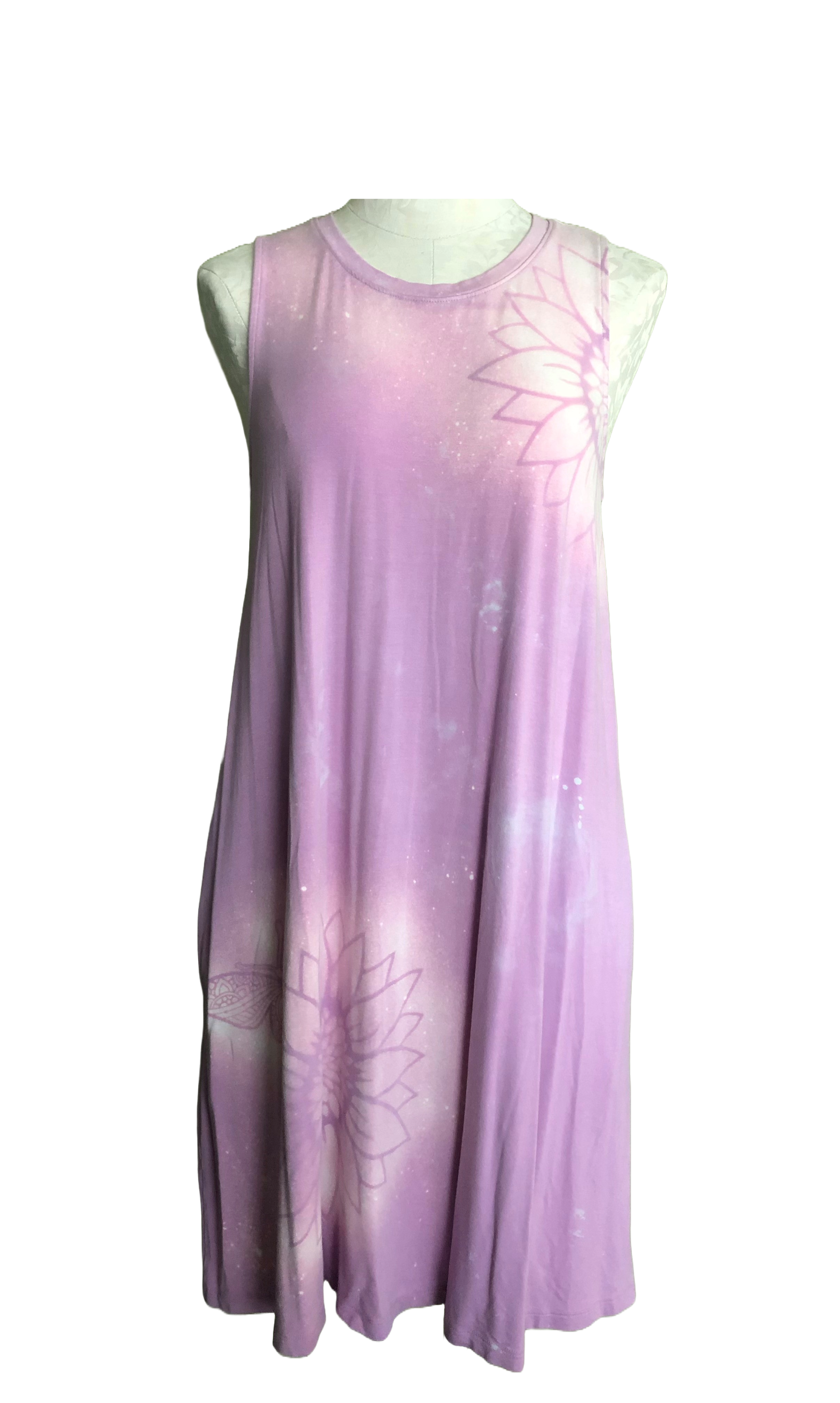 Dress - Bleach Distressed Sunflower/Butterfly Design - Womens L