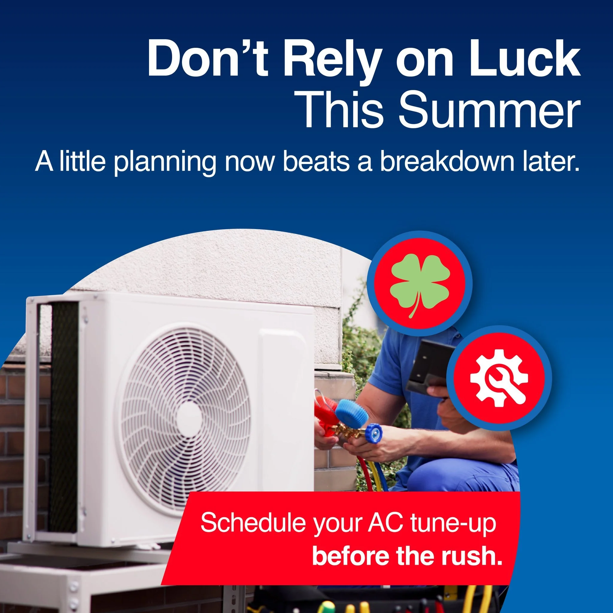 Feeling lucky? 🍀

When it comes to your AC, luck isn&rsquo;t a strategy. The best way to avoid a mid-summer breakdown is to schedule service before peak season hits.

Get ahead of the rush and keep your home comfortable all season long.

Call Robiso
