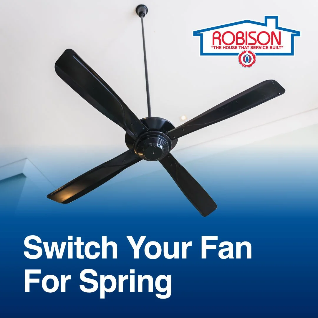 One small change, big difference.

Set your ceiling fan to spin counterclockwise in the spring and summer to help push cool air down and keep your space comfortable.

Simple, but effective.
📞 914-345-5700

#RobisonEnergy #HomeTips #SpringTips #Energ