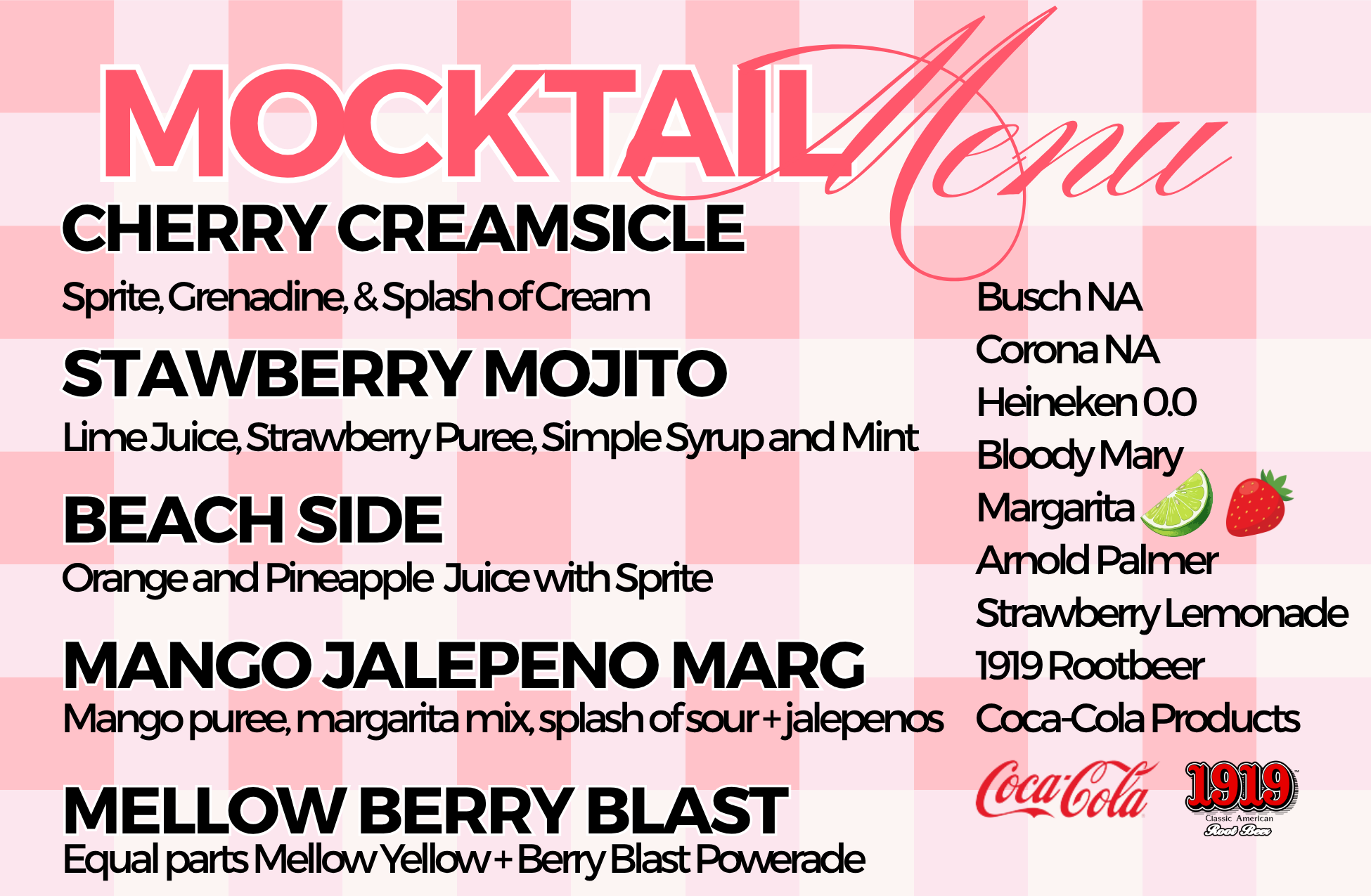 Mocktail Menu