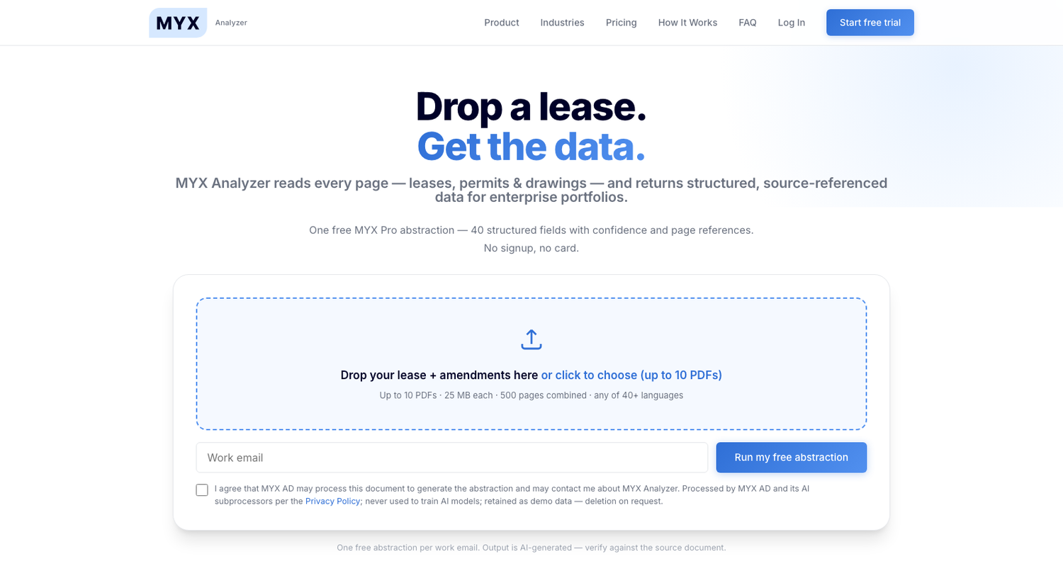MYX launches free public AI lease abstraction demo