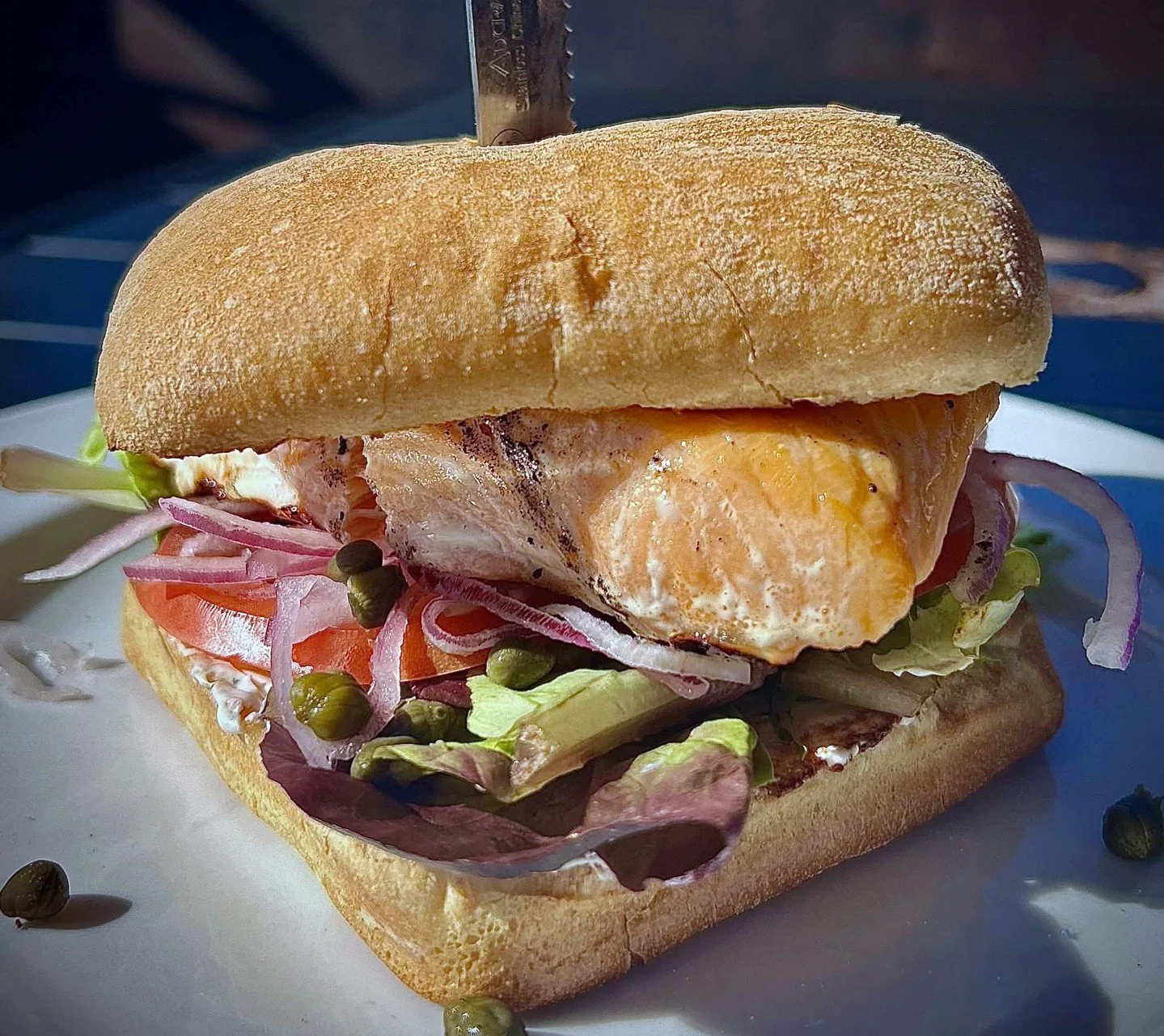 Don't Miss The Crow's Nest Weekly Special!
🐟 Lox of Love 🥯 Grilled salmon fillet with Everything Bagel seasoning, house-made lemon-dill cream cheese, mixed greens, red onions, tomatoes, and fresh capers on toasted ciabatta. Comes with a side.

Avai