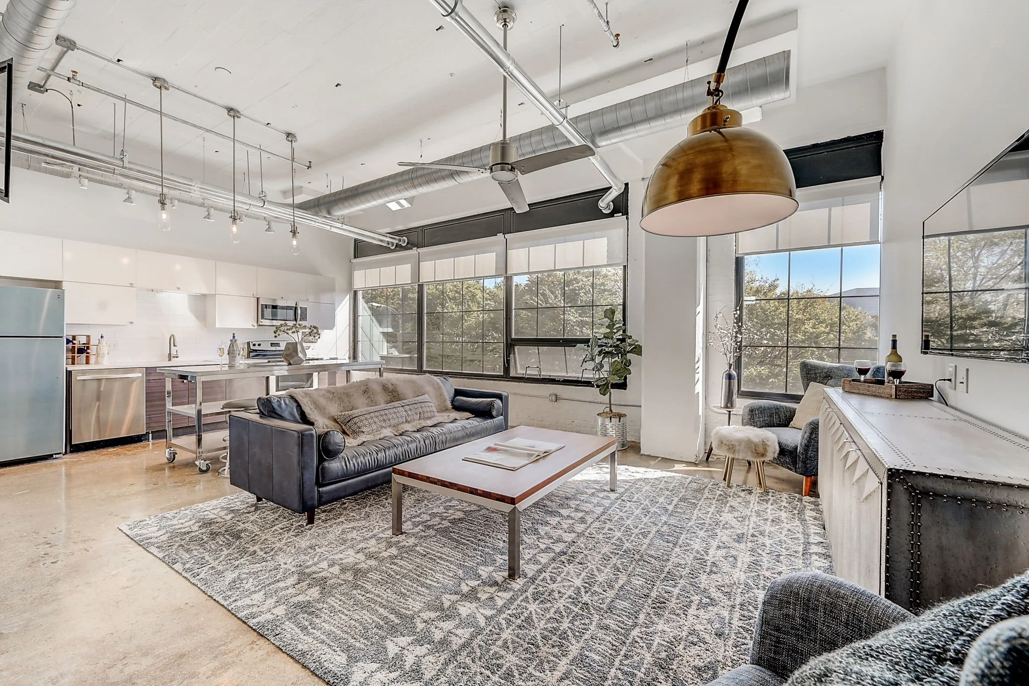 The View on Grant | Living Room and Kitchen