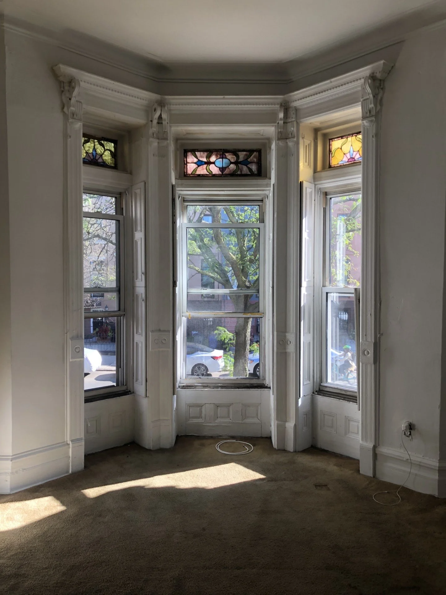 Parlor bay window before renovation
