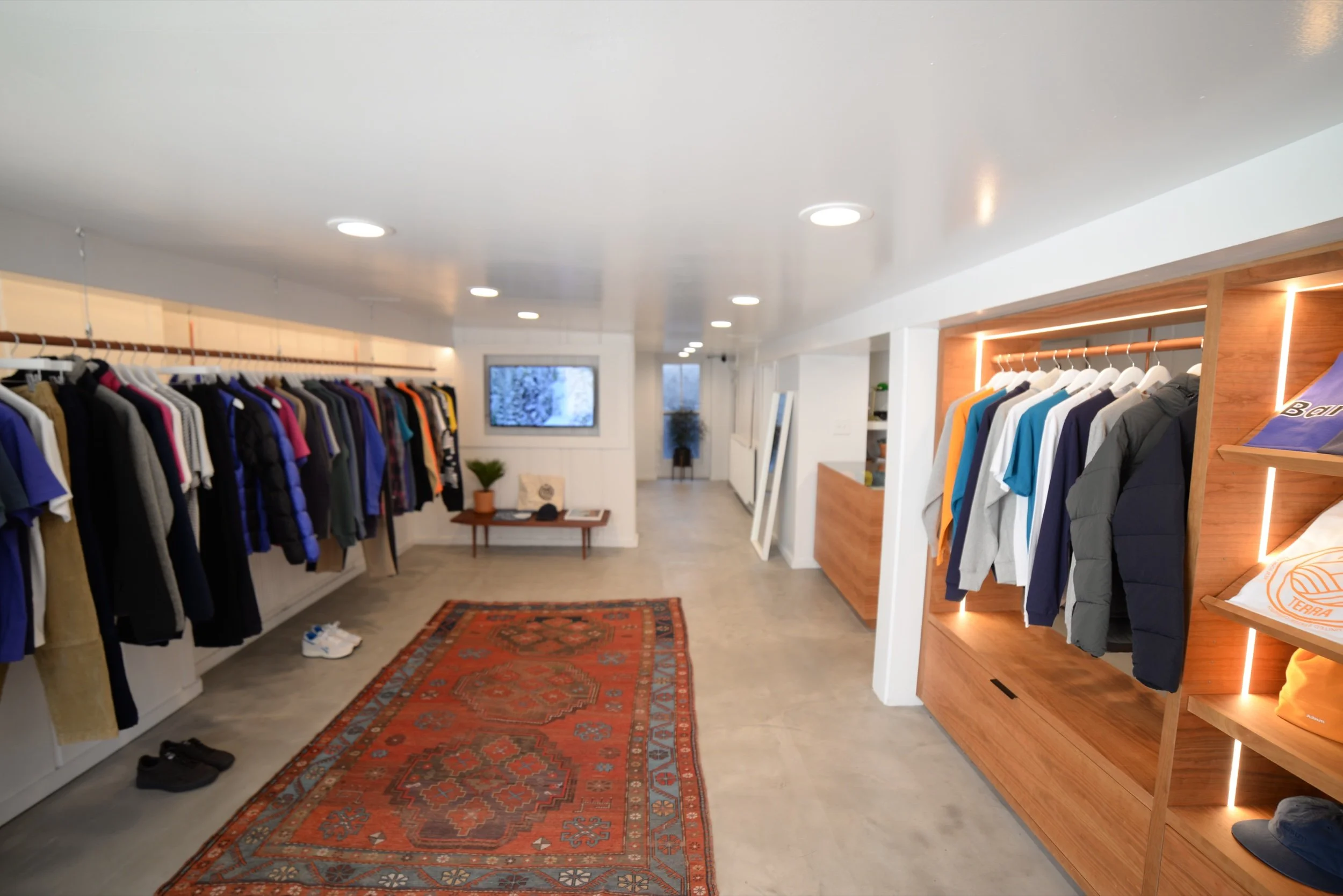 Shop interior with built-in millwork