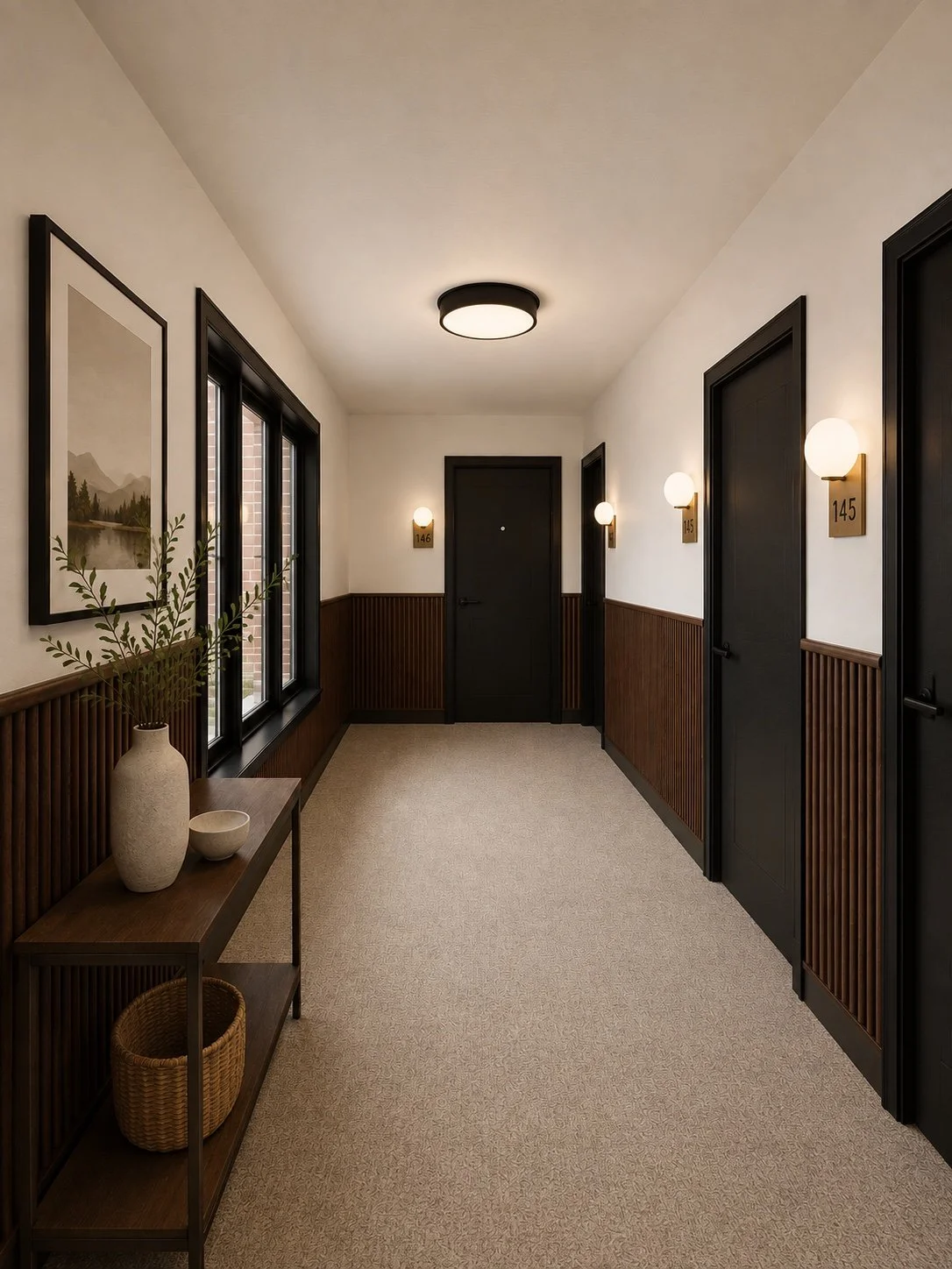Multi-Unit Renovation, corridor rendering