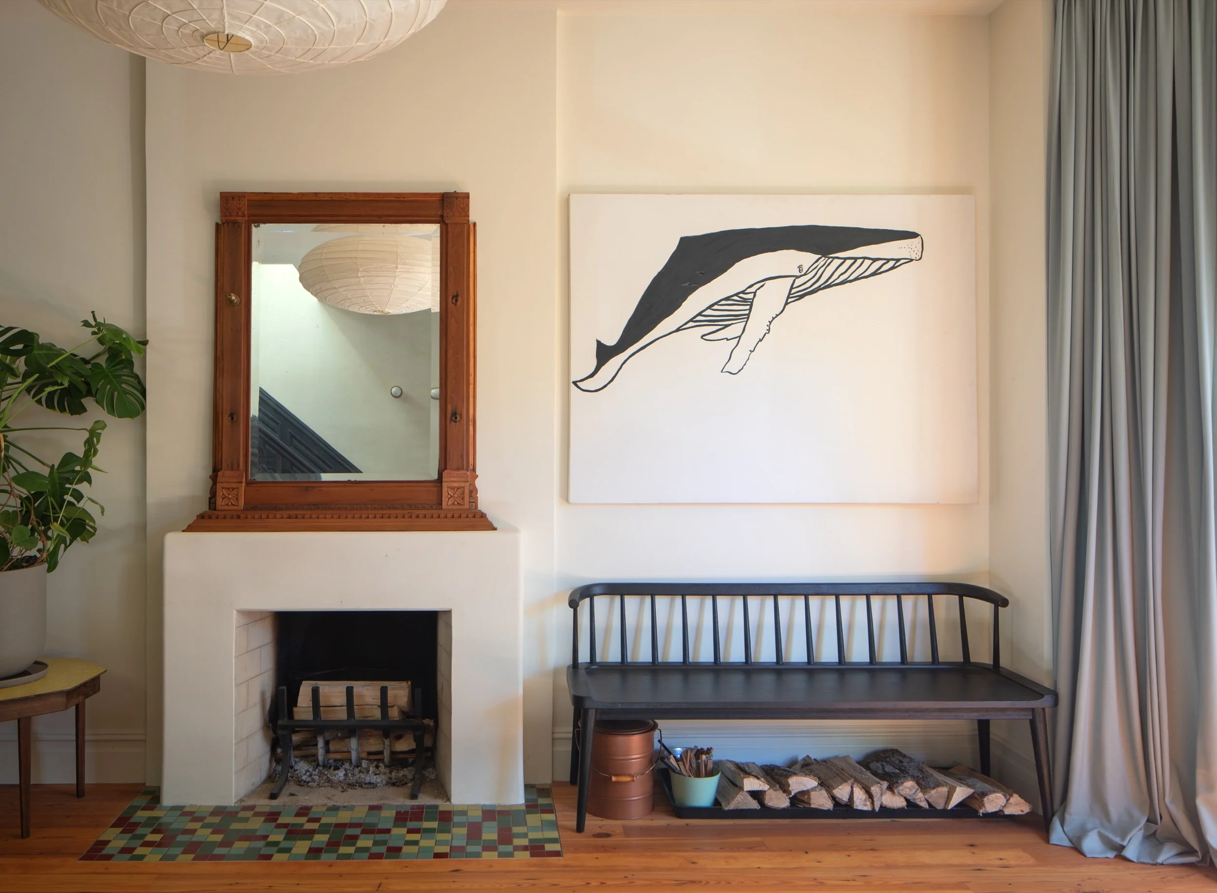 Refurbished parlor fireplace