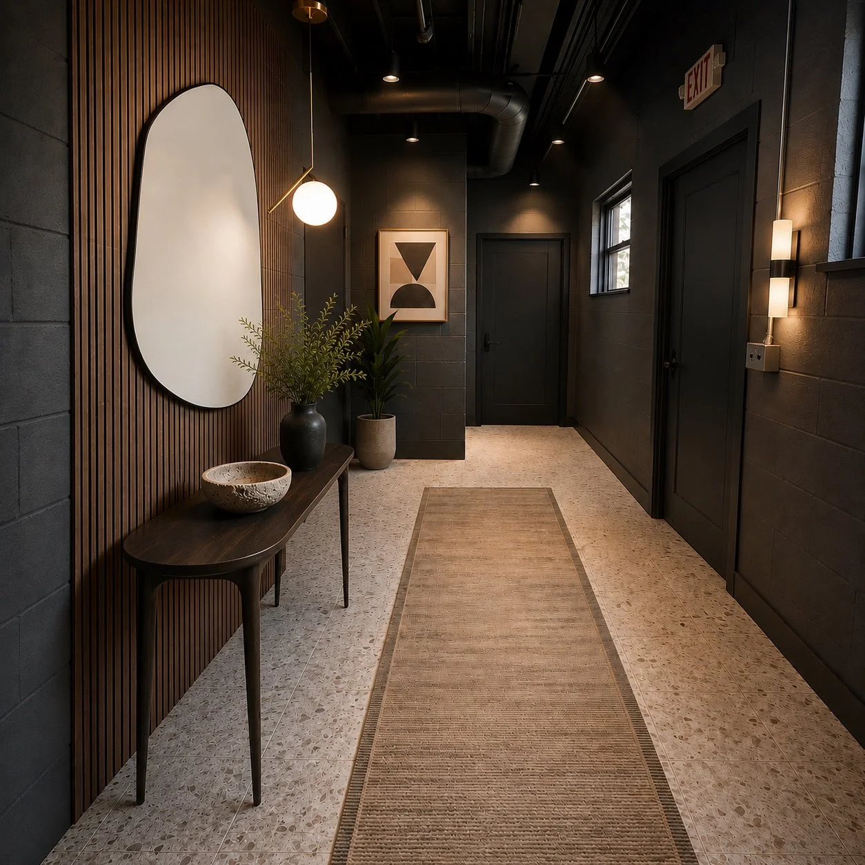 Multi-Unit Renovation, entry hall rendering