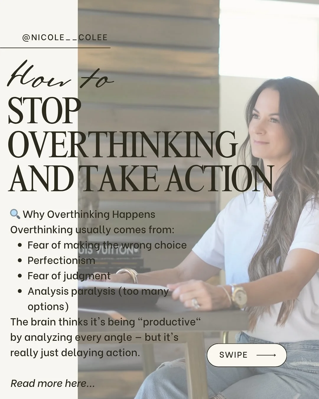 ✨ Overthinking keeps you stuck &mdash; action sets you free.

This week&rsquo;s How To series breaks the loop so you can stop analyzing and start moving.

Each slide gives you a step-by-step way to shift from thinking mode to doing mode.

Because pro