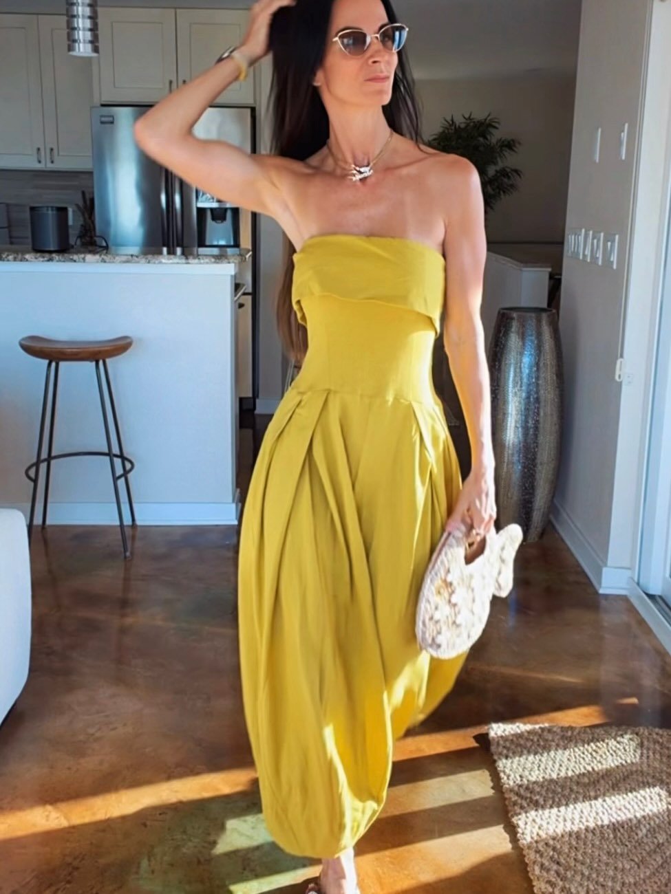 This jumpsuit is still THAT girl &mdash; flowy, flattering, and does all the work so you don&rsquo;t have to. Throw it on, add a fun accessory moment (because yes&hellip; the fish bag is staying 🐠), and you&rsquo;re instantly put together.

Easy. Br