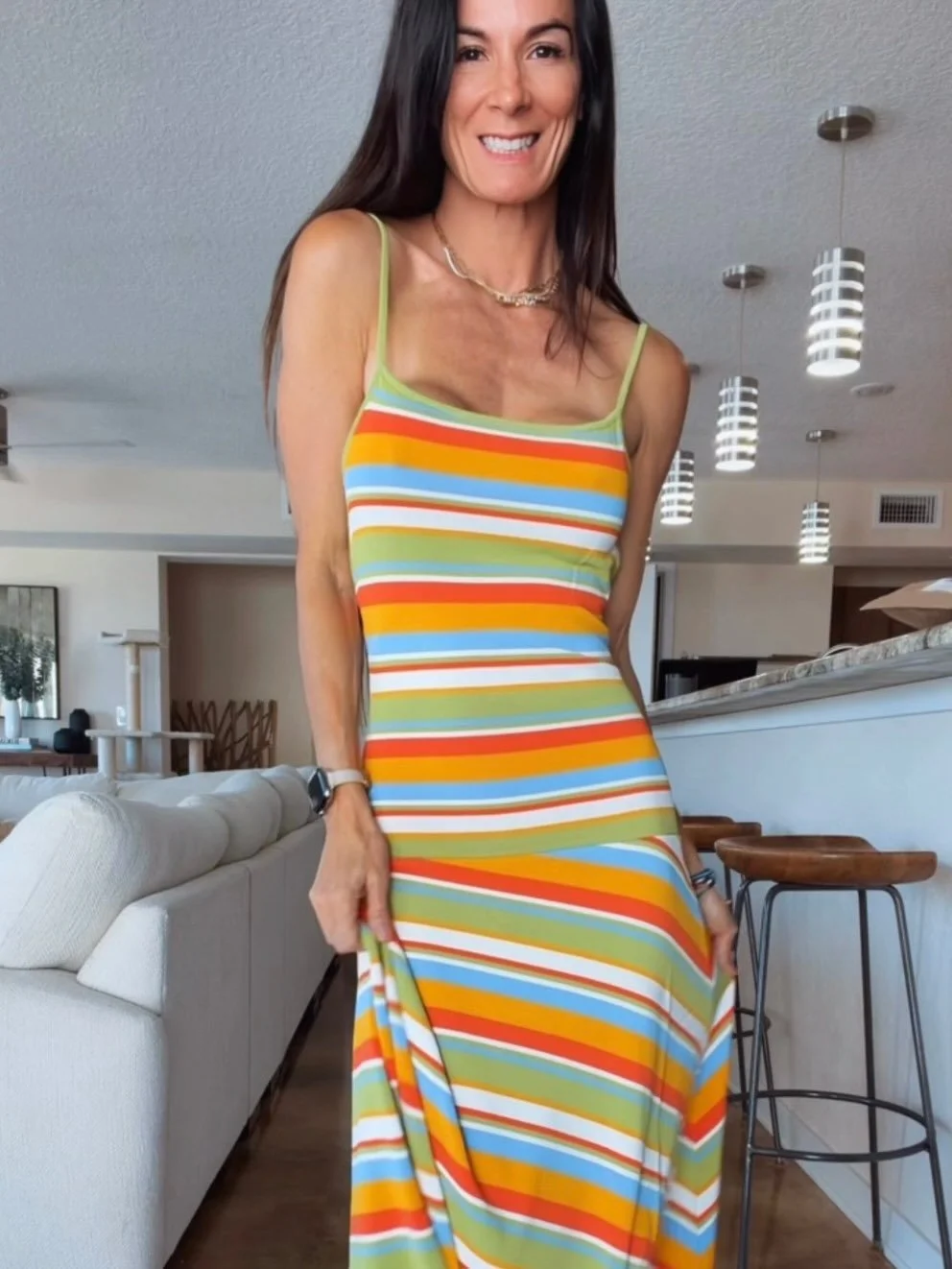 Serving rainbow sorbet energy and honestly&hellip; this dress deserved a second moment on the feed 💅✨

The colors, the fit, the effortless throw-on-and-look-expensive vibe??? Immediate yes.

She&rsquo;s comfy, flattering, vacation-ready, brunch-read