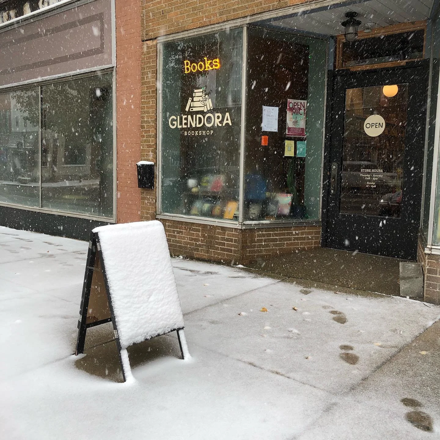 Trust us, it&rsquo;s cozier inside! Open today until 6pm 🤗🧤❄️ Let us help you find that perfect read for these winters days! 

*****

#letitsnow #glendorabookshopmi #buchananmichigan #buchananmi #indiebookshop #independentbookstore