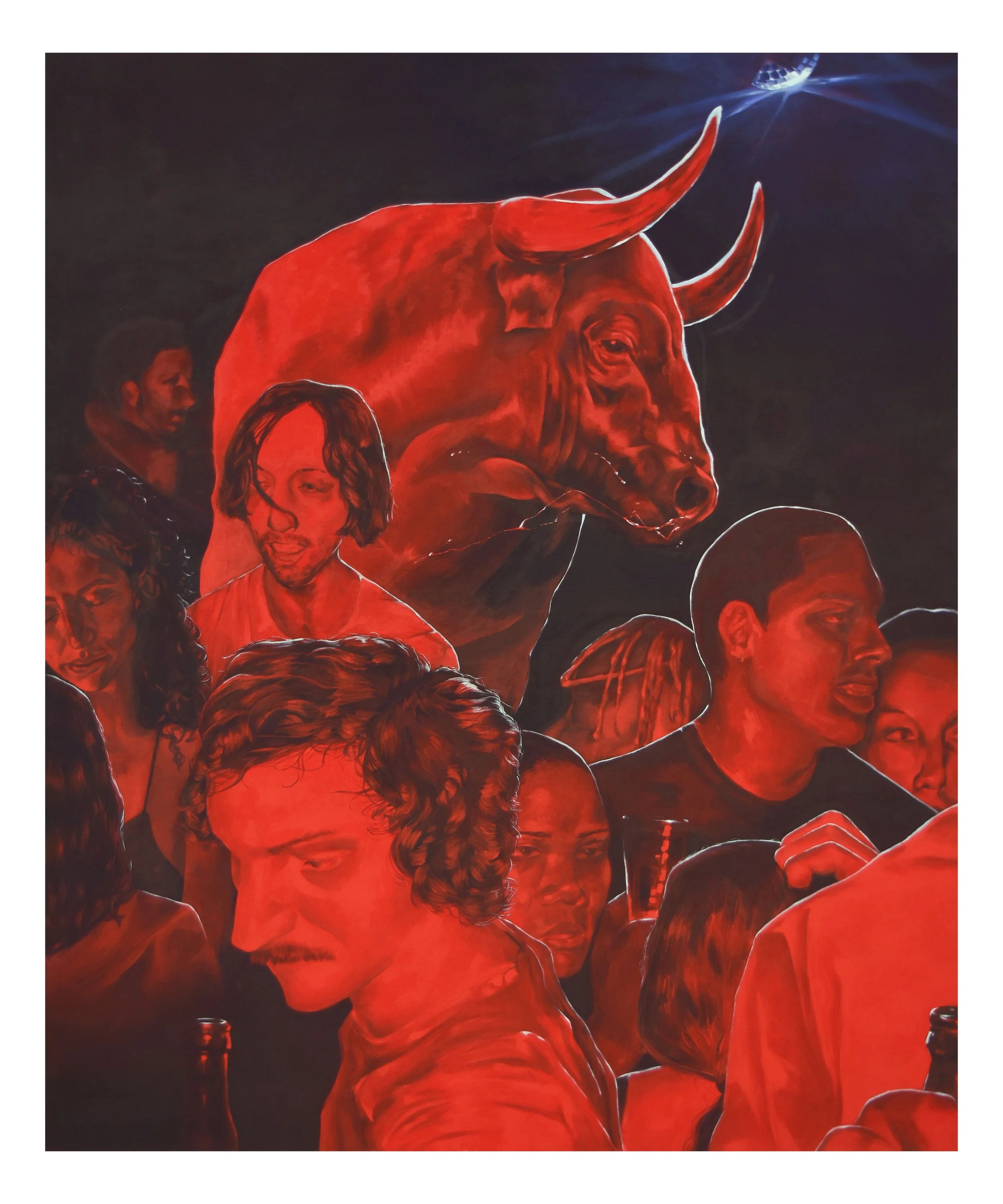 Lux Bar; A Coming of Age, 2023, acrylic on canvas, 72 x 60"