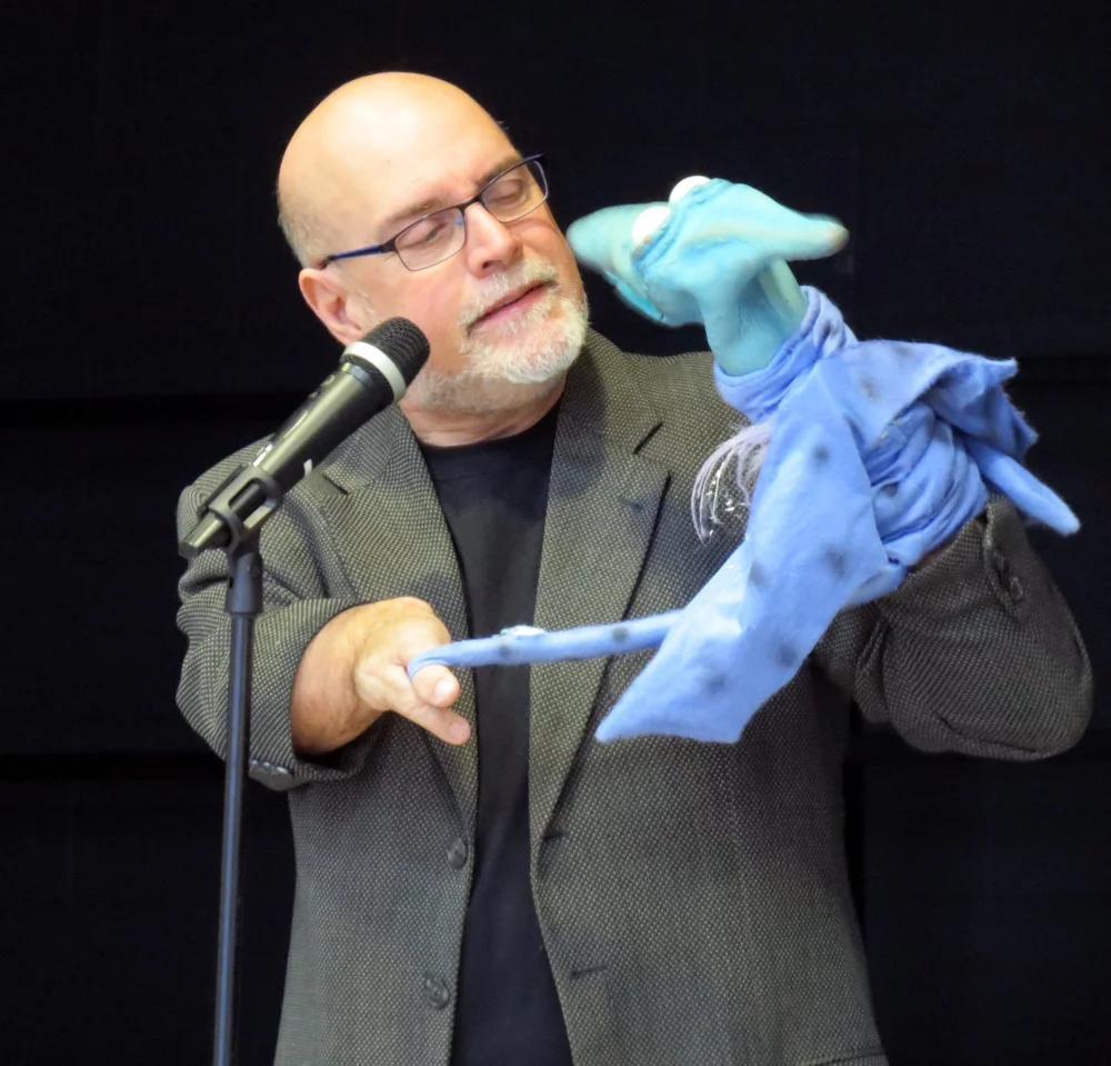 Michigan ventriloquist Richard Paul performing the Donny the Dino family fun show