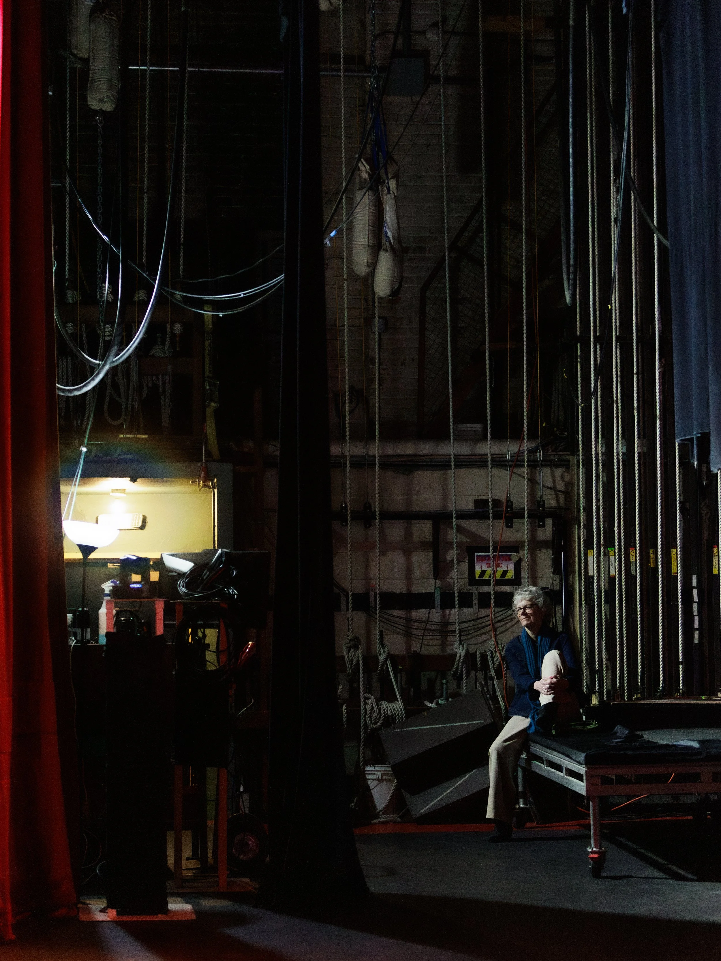 Julie Upton watching Brad from back stage at the Historic Everett Theater
