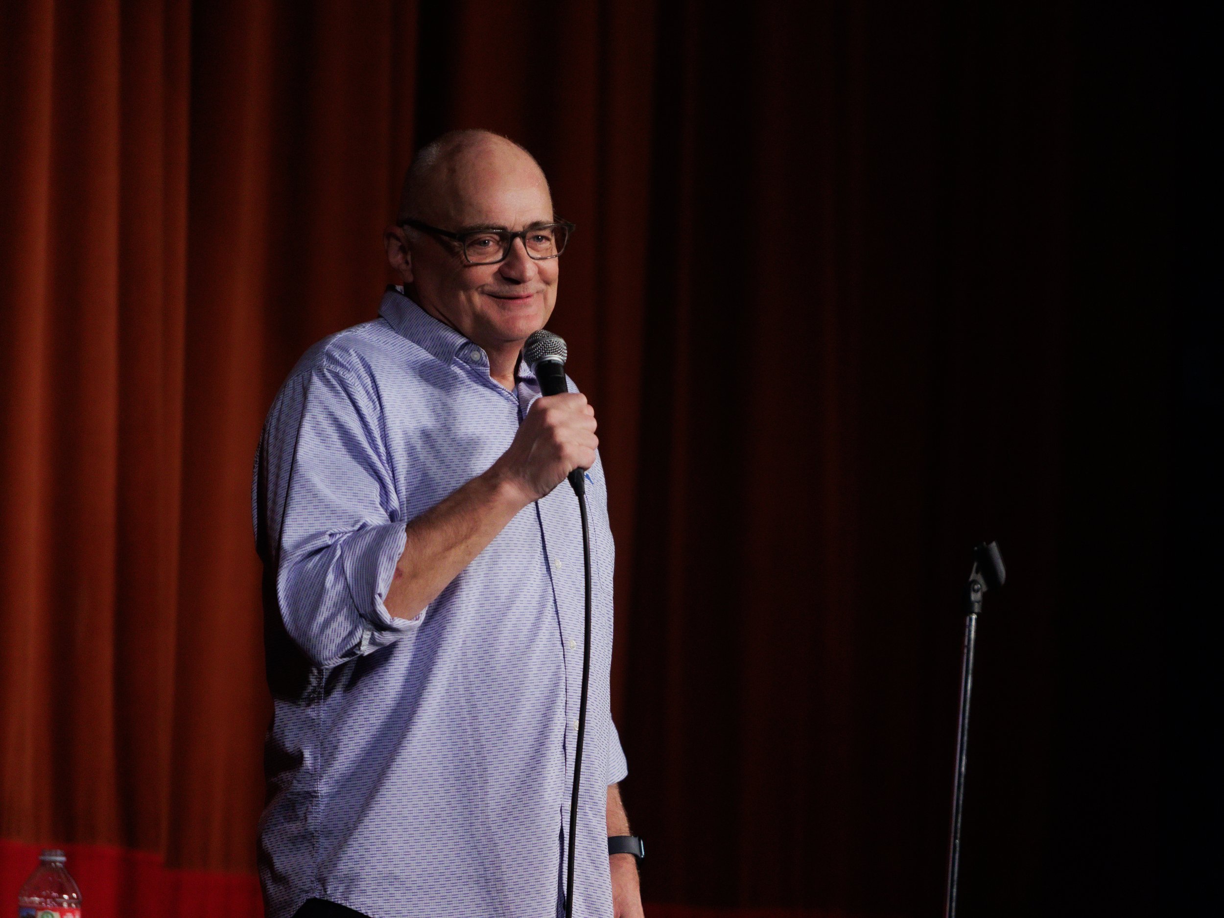 brad upton, , everett comedy, historic everett theater, on stage