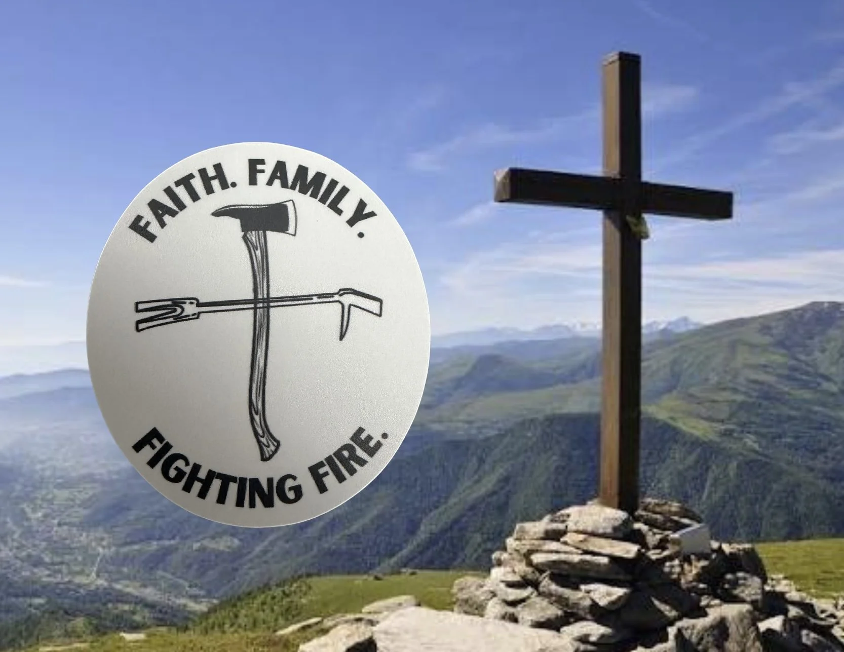 3 F's Sticker: Faith, Family, Fighting Fire