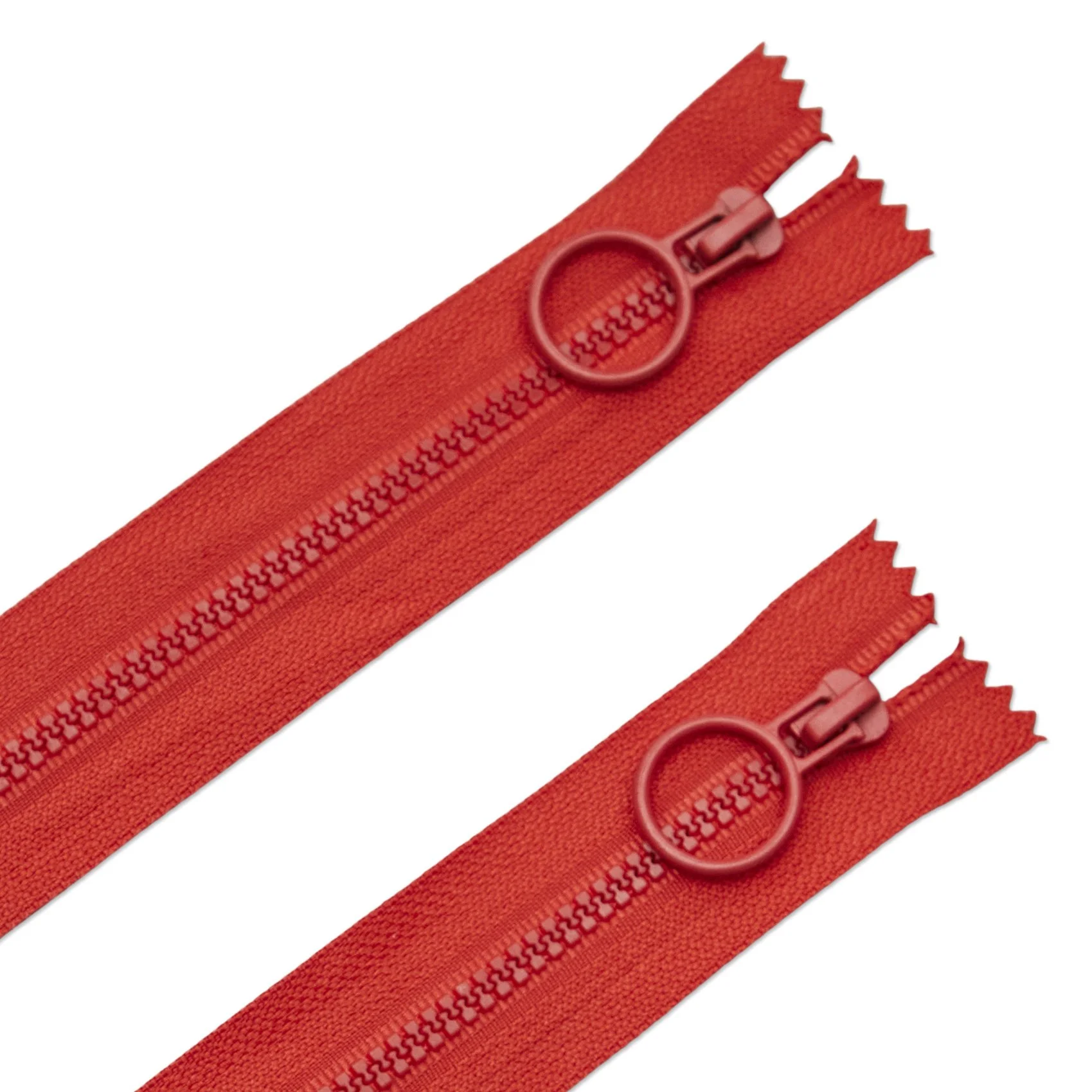 ZW6479 8in Red Hoop Pull Zipper (2 pk) Double Angle Close Up.jpg