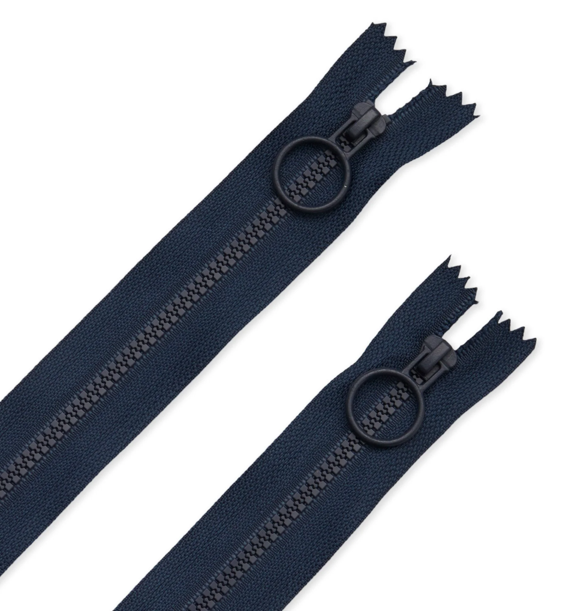 ZW6592 16in Navy Hoop Pull Zipper (2 pk) Double Angle Close Up.jpg