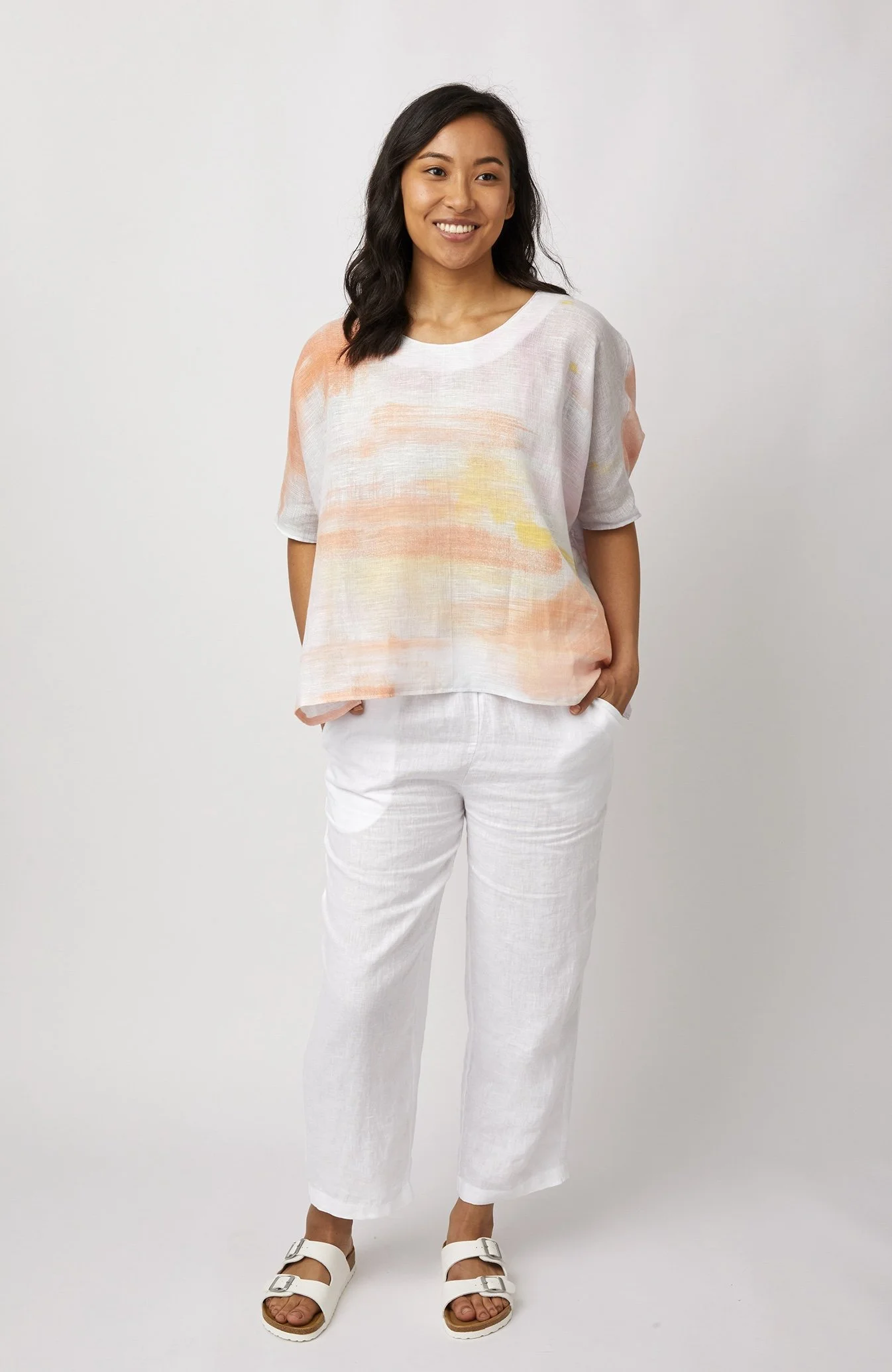 ZW4110 Nani Iro Artist Tunic Shirt without Collar Front.jpg