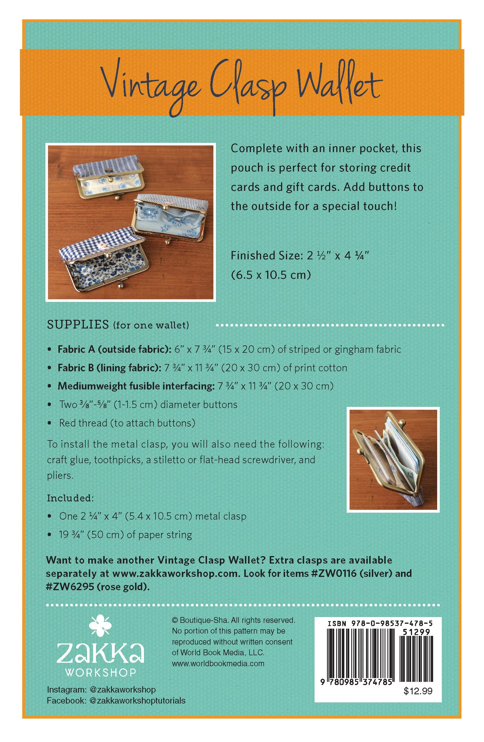 ZW4785 Vintage Clasp Wallet Rose Gold Kit Back Cover.jpg