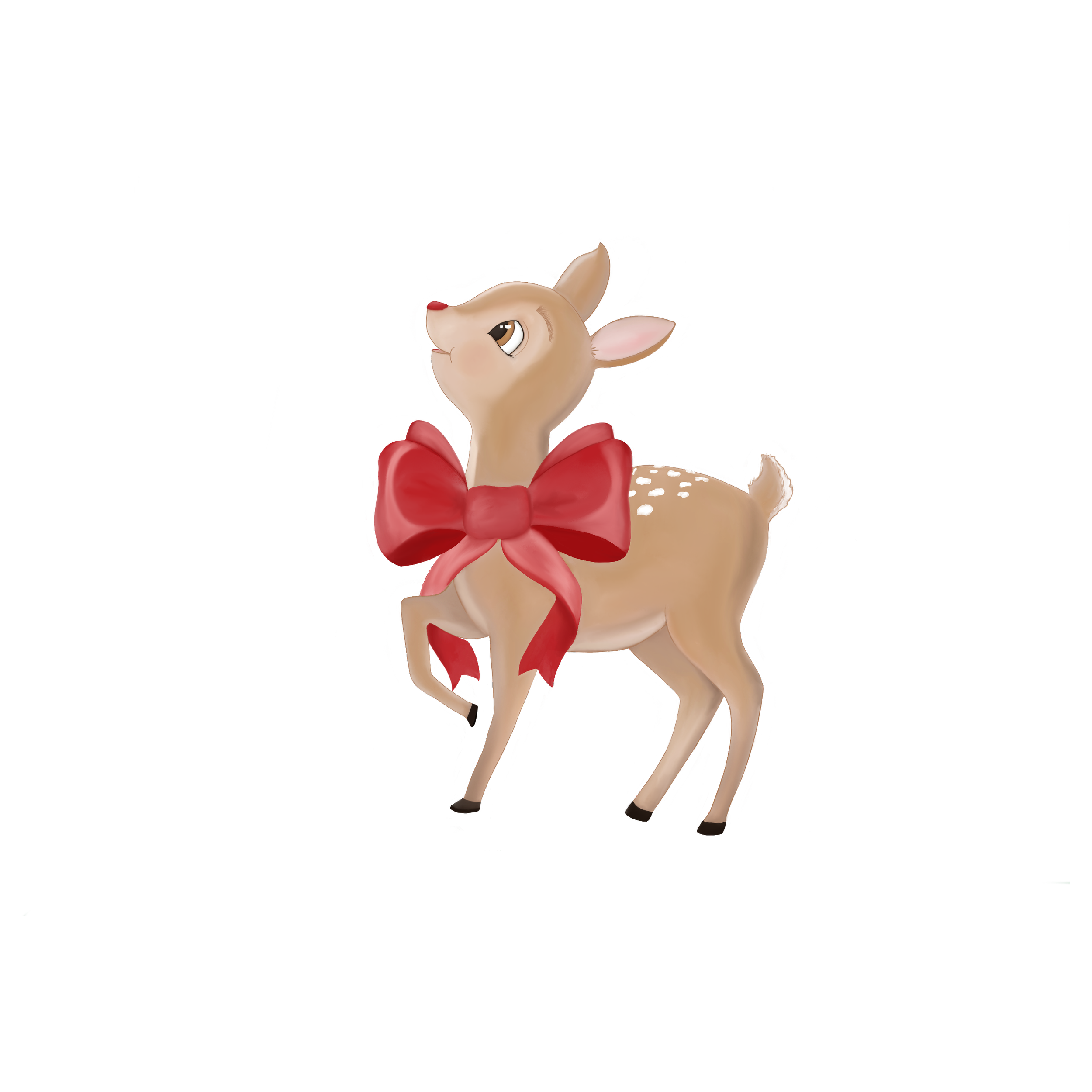 Awe and Wonder Fawn with Bow Acrylic Ornament