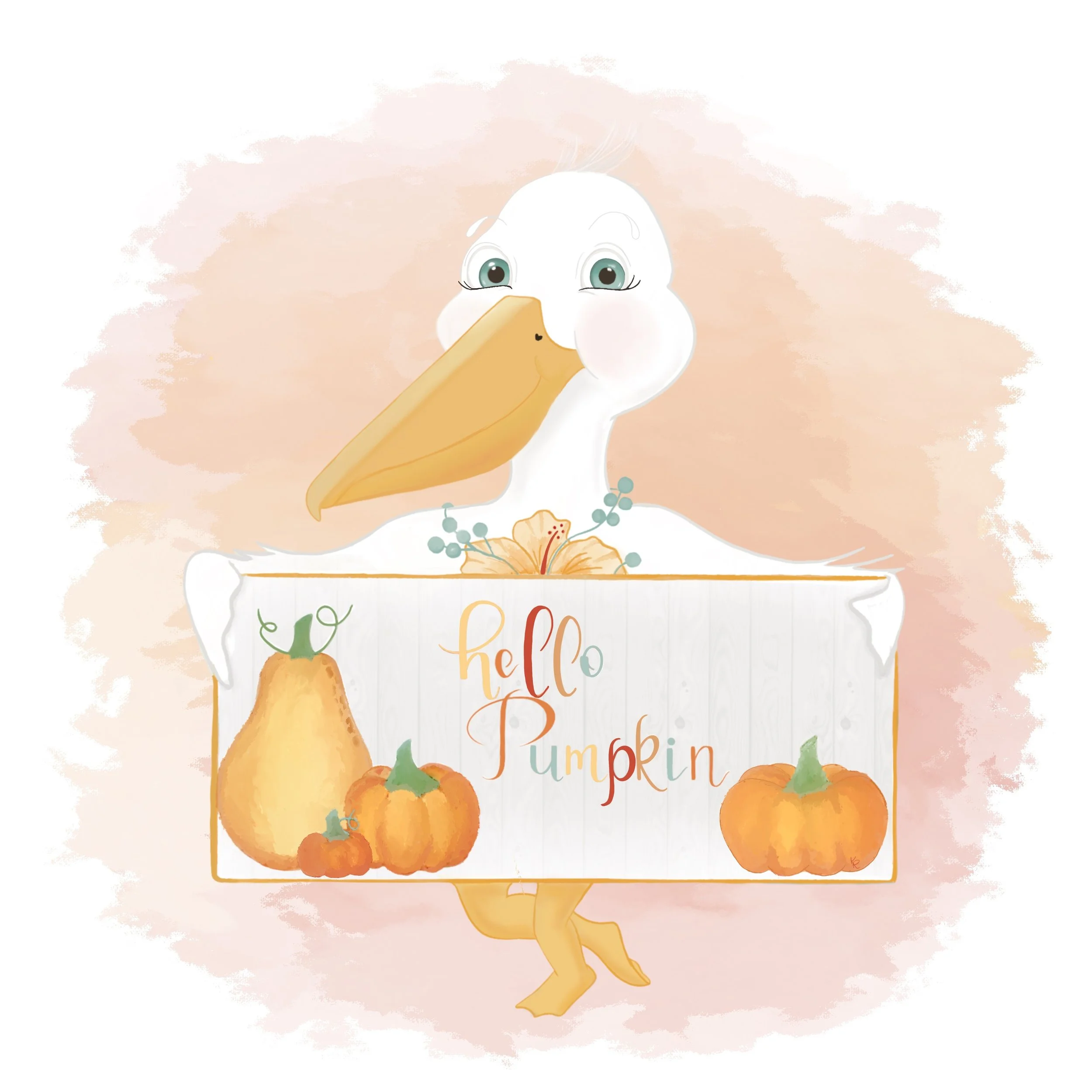 hello Pumpkin Pelican Print