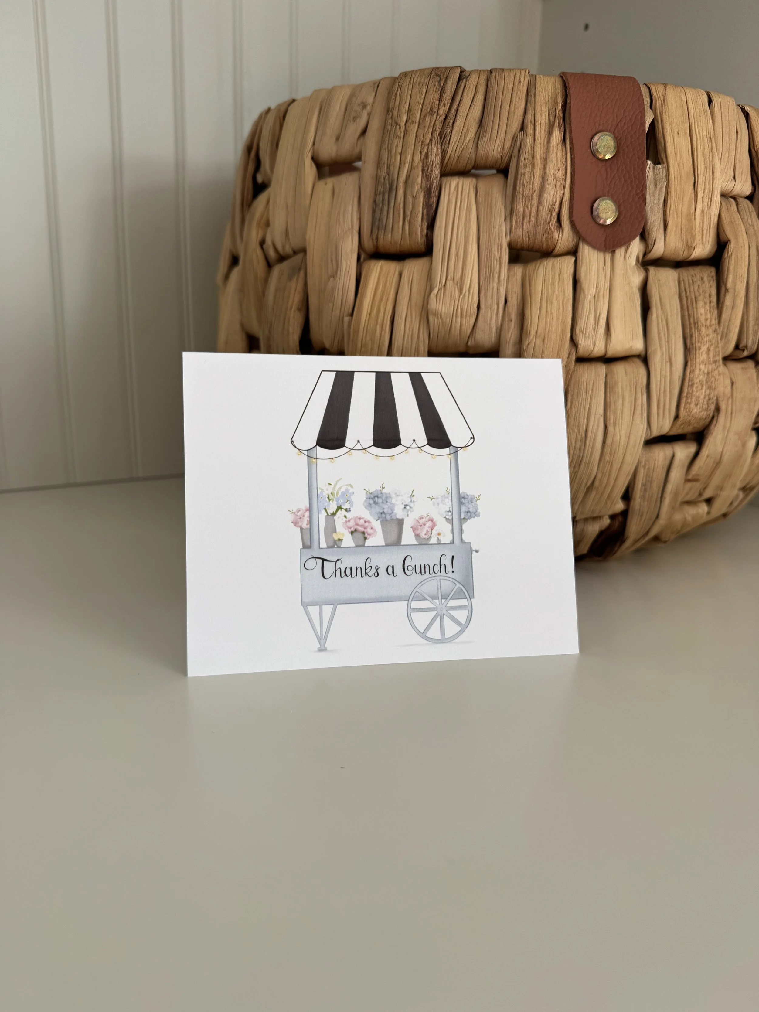 Thanks a bunch Floral Cart Notecard