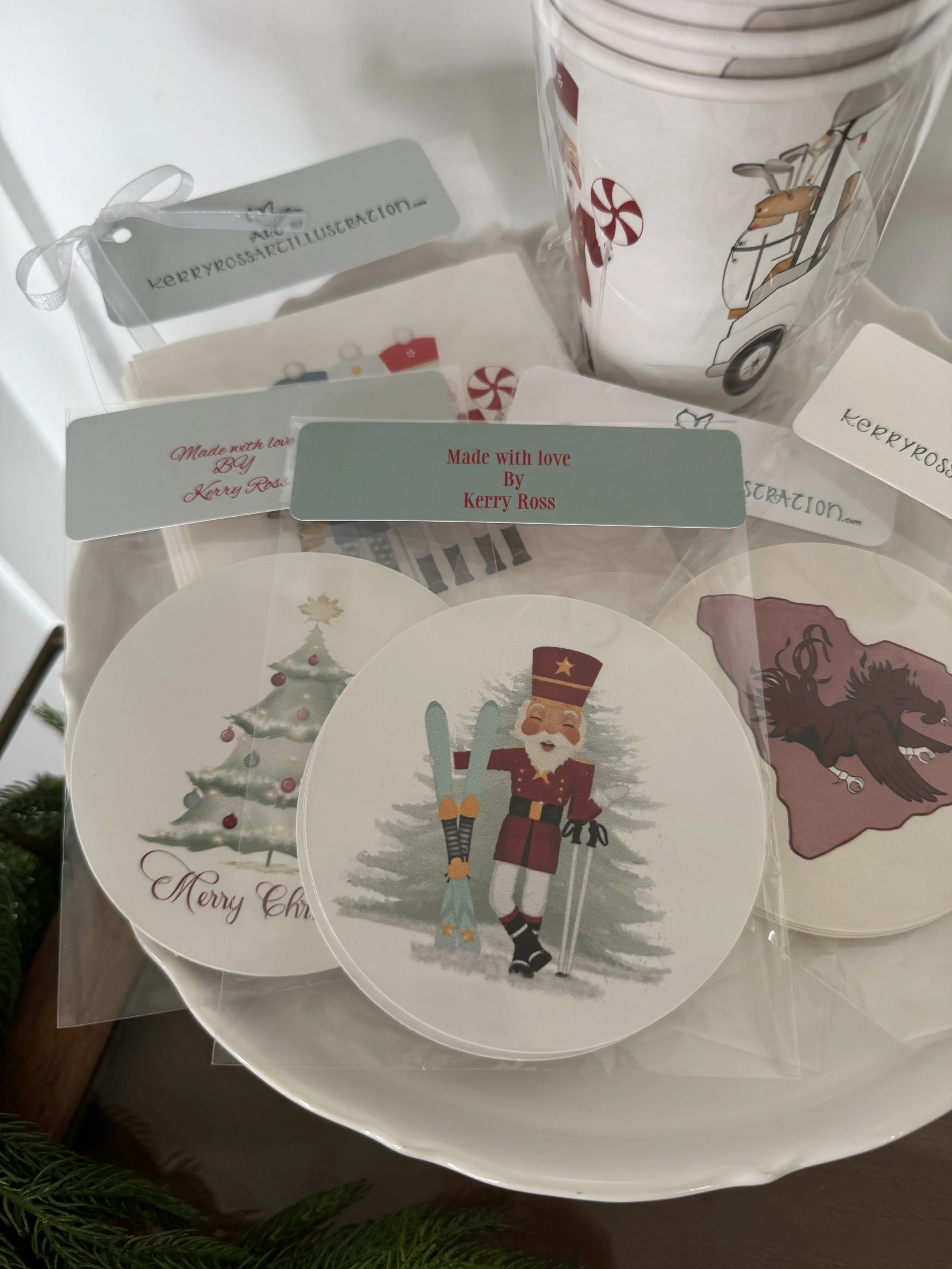 ‘Tis the Ski-son set of 4 Coasters