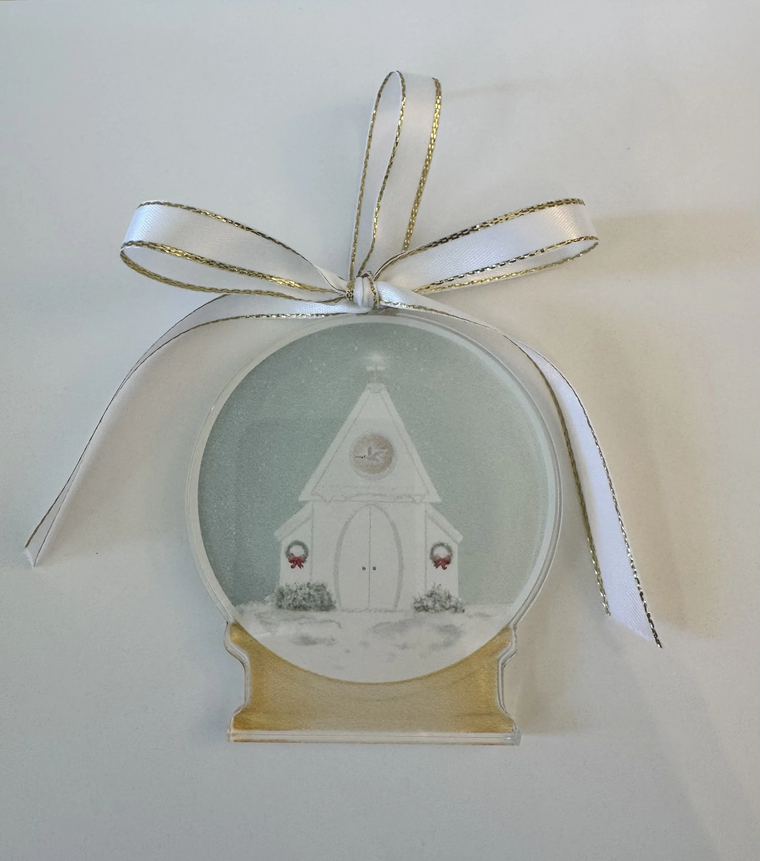 Peace on Earth Snow-globe Acrylic Ornament