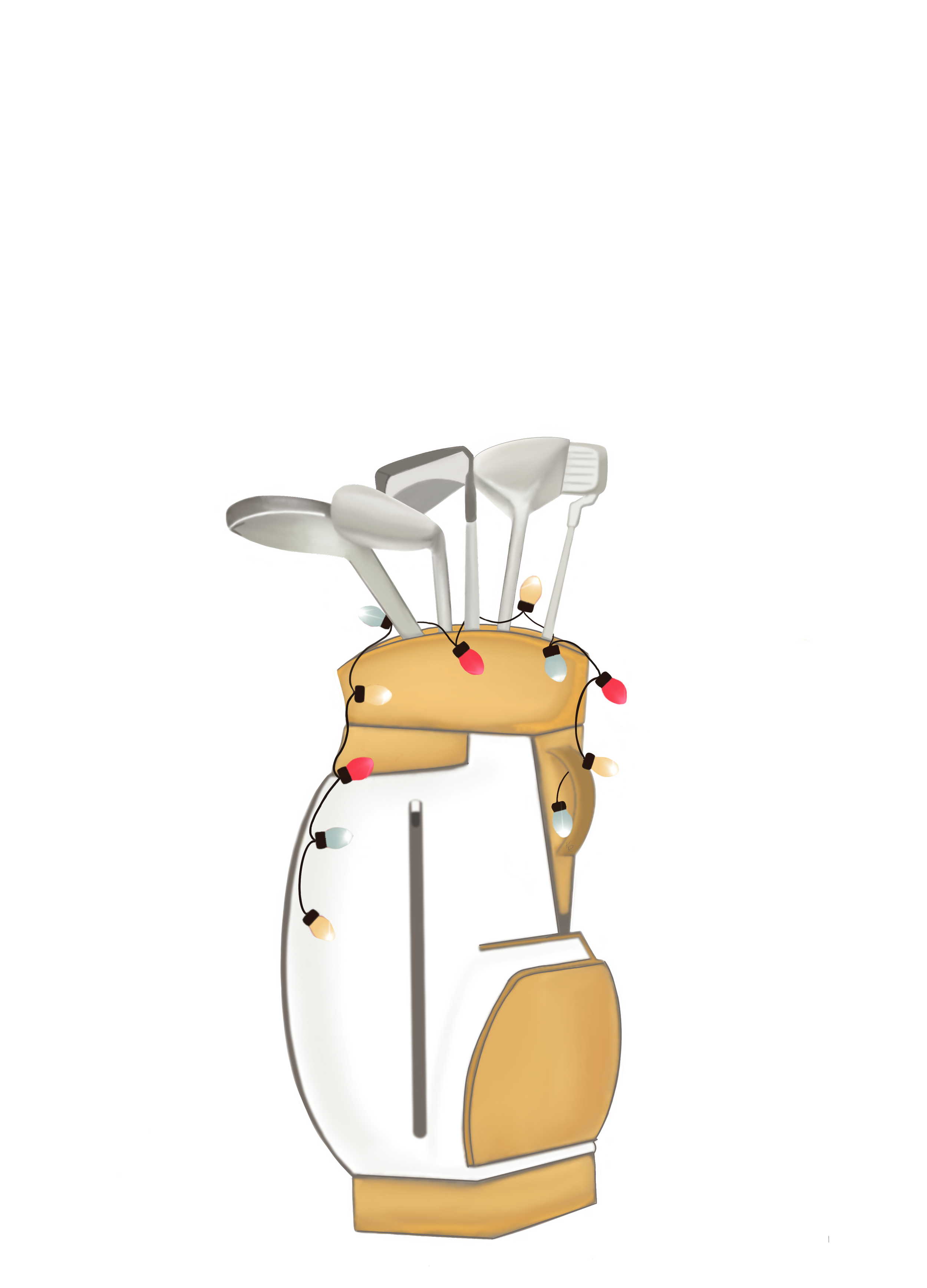 Festive Golf Bag with Clubs Acrylic Ornament