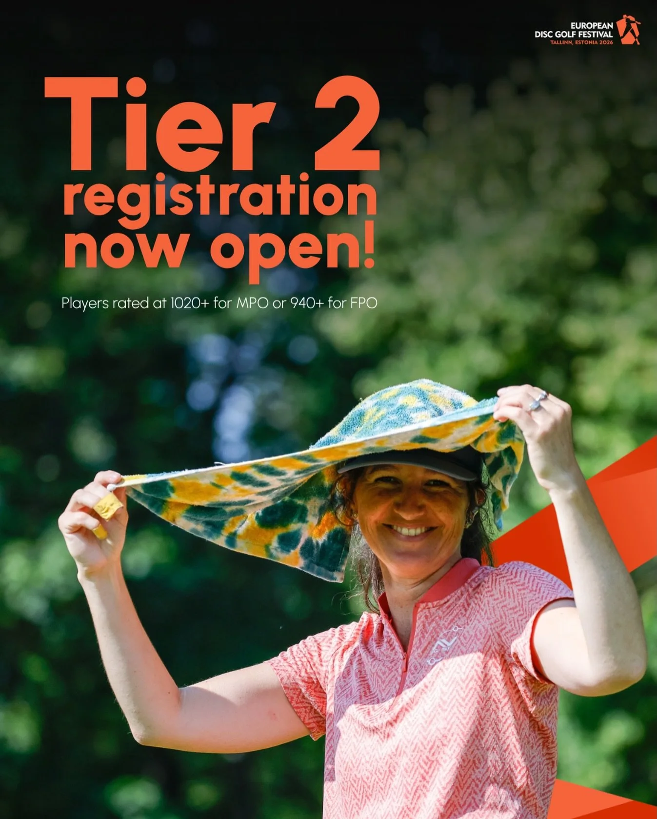 Tier 2 registration is now open. 🧡

Players rated 1020+ in MPO or 940+ in FPO can now secure their spot for the European Open 2026.

If that&rsquo;s you, now&rsquo;s the time. Register on Disc Golf Scene or find the link in bio 🔗