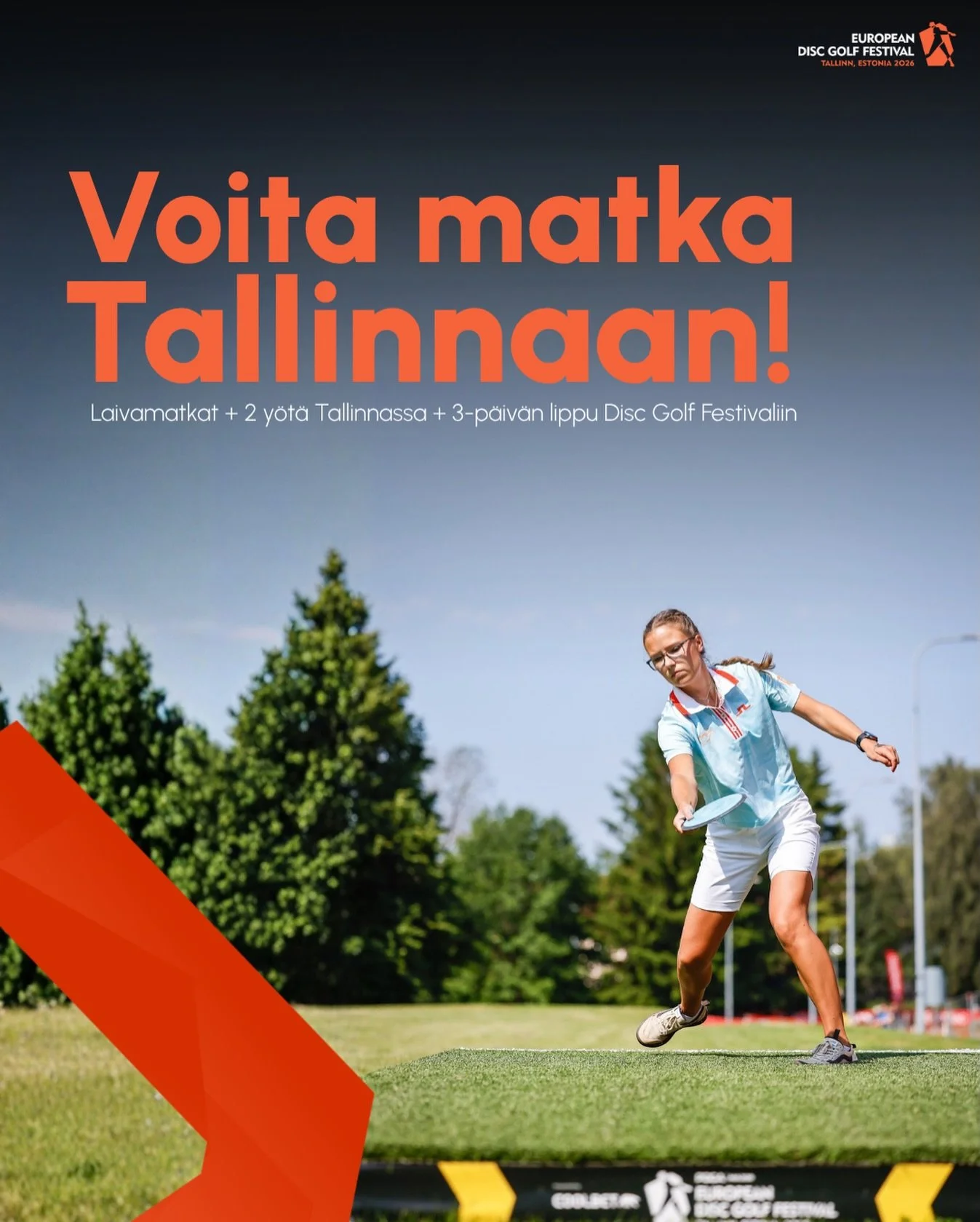 🇫🇮 VOITA MATKA TALLINNAAN! 🇪🇪

European Disc Golf Festival, Frisbeegolfmedia ja Imt.fi arpoo yhden unelmamatkan Tallinnan European Disc Golf Festivaliin juhannuksena. 

Yksi voittaja saa viikonloppumatkan Tallinnaan kahdelle sis&auml;lt&auml;en:
