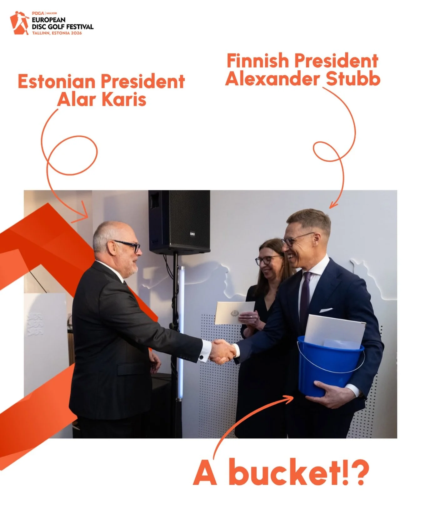 Disc golf made it into the presidential bucket.

Yes, a bucket. One given by Estonian President Alar Karis to his Finnish counterpart Alexander Stubb, filled with tickets to some of Estonia&rsquo;s biggest sporting and cultural events, including the 