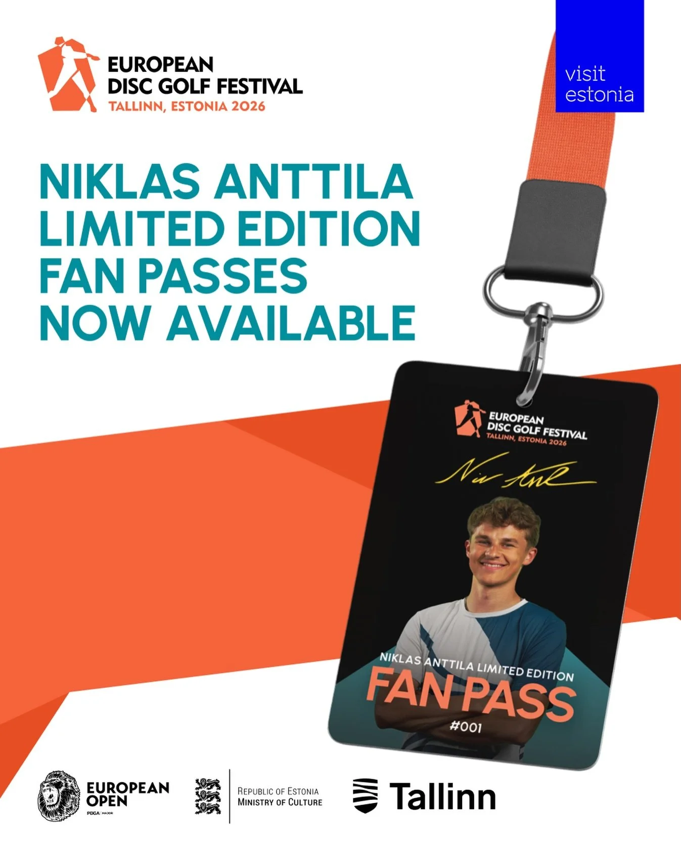 Rooting for Nordic Phenom at the European Disc Golf Festival? Now you can show it with the Niklas Anttila Limited Edition Fan Pass. 🇫🇮

Available in very limited quantities, each pass comes with a unique serial number and Niklas&rsquo; real autogra